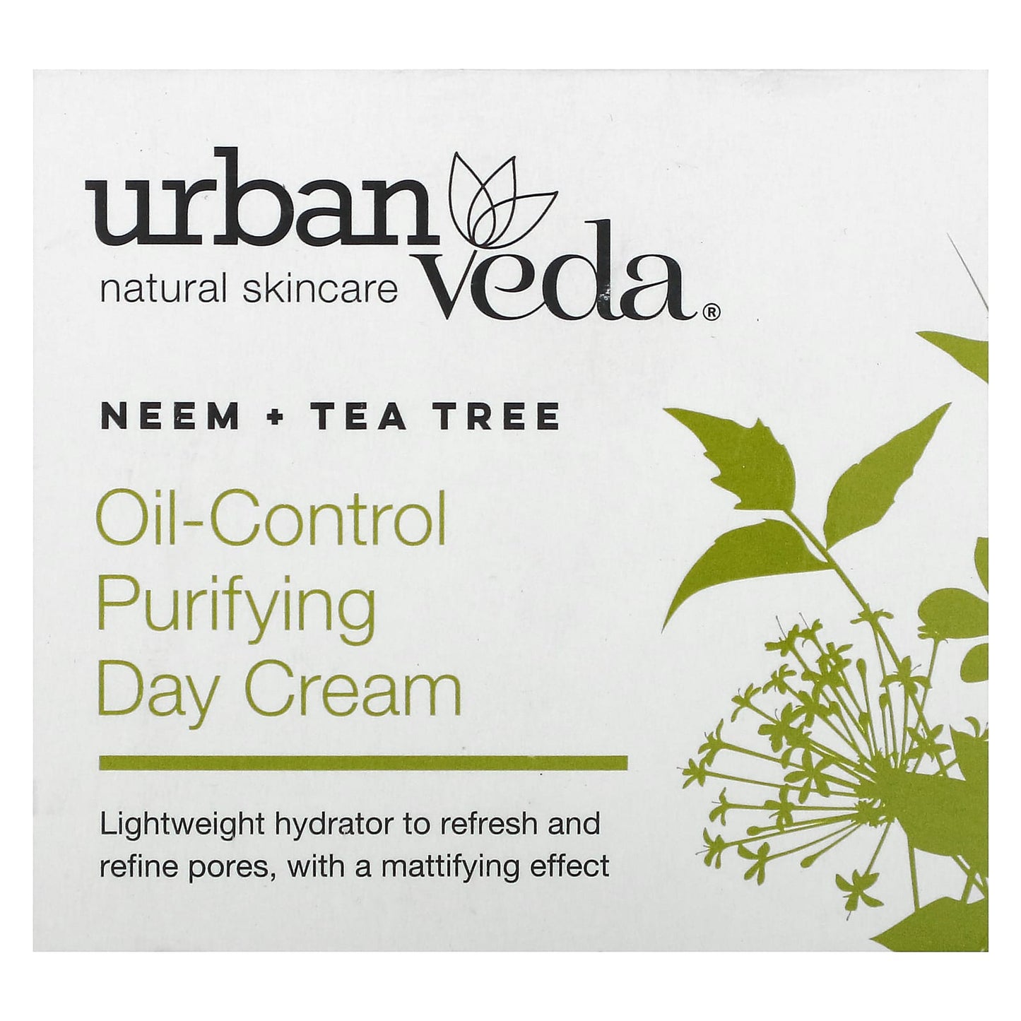 Urban Veda, Oil-Control Purifying Day Cream, Neem + Tea Tree, 1.7 fl oz (50 ml)