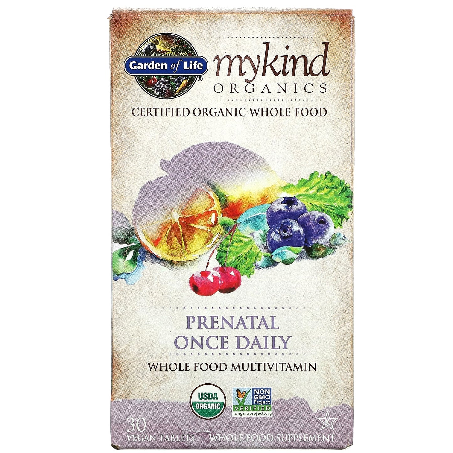 Garden of Life-MyKind Organics-Prenatal Once Daily-30 Vegan Tablets