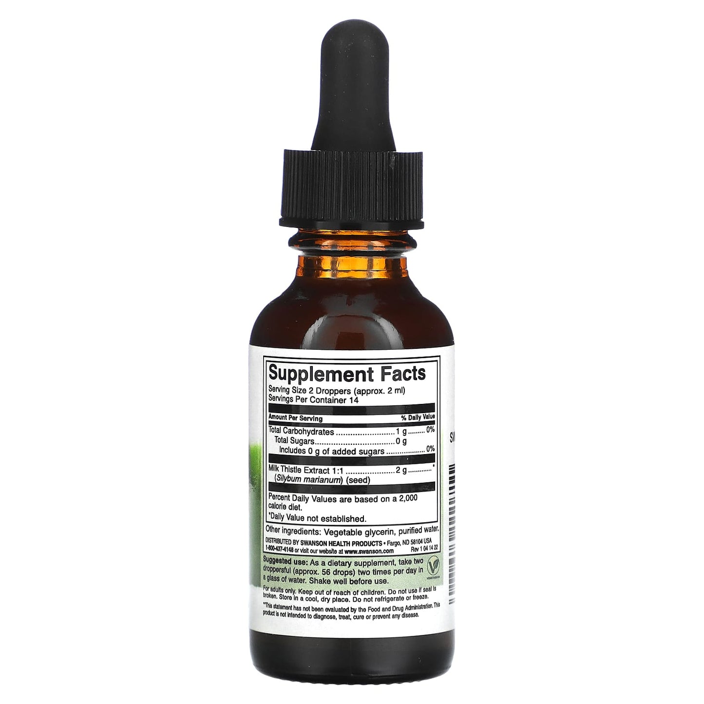 Swanson, Milk Thistle Liquid Extract, Alcohol & Sugar Free, 1 fl oz (29.6 ml)