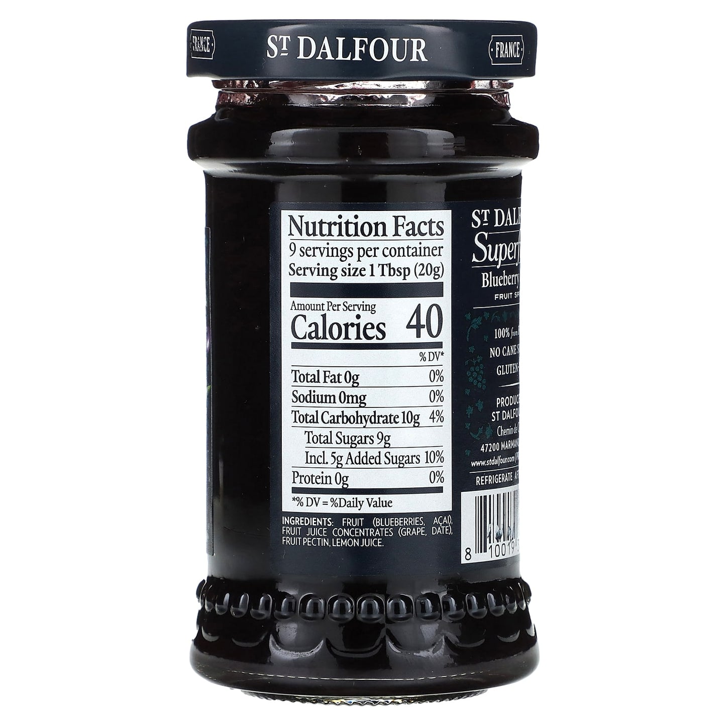 St. Dalfour, Superfruits, Fruit Spread, Blueberry & Acai , 6 oz (170 g)