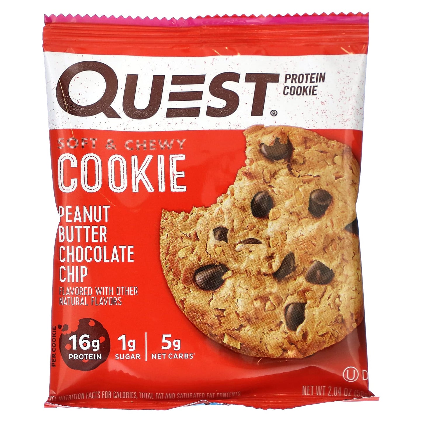 Quest Nutrition, Protein Cookie, Peanut Butter Chocolate Chip, 4 Pack, 2.04 oz (58 g) Each