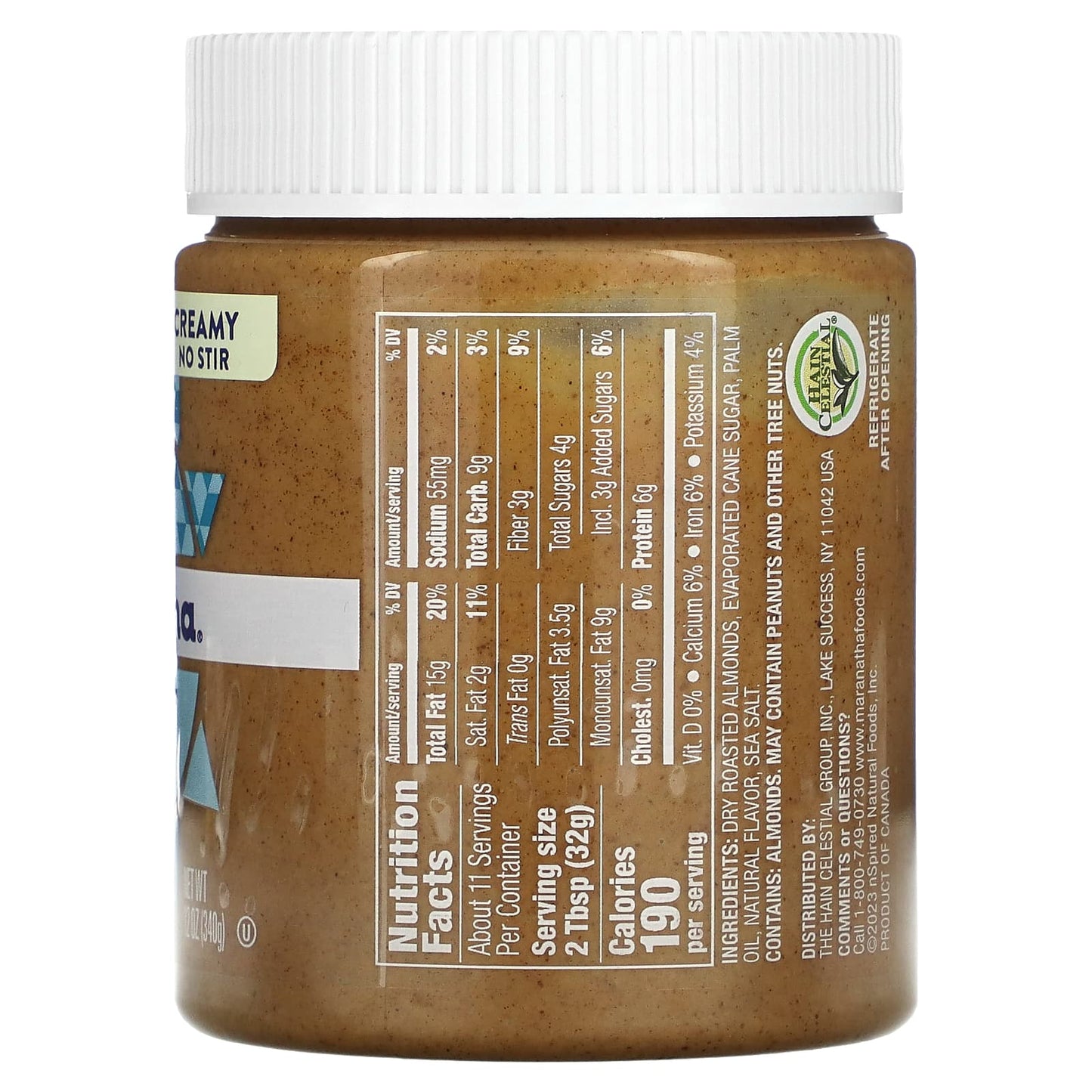 MaraNatha, Organic Almond Butter, Coconut, Creamy, 12 oz (340 g)