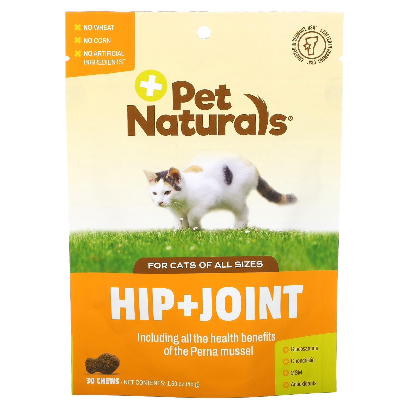 Pet Naturals-Hip + Joint-For Cats-All Sizes-30 Chews-1.59 oz (45 g)