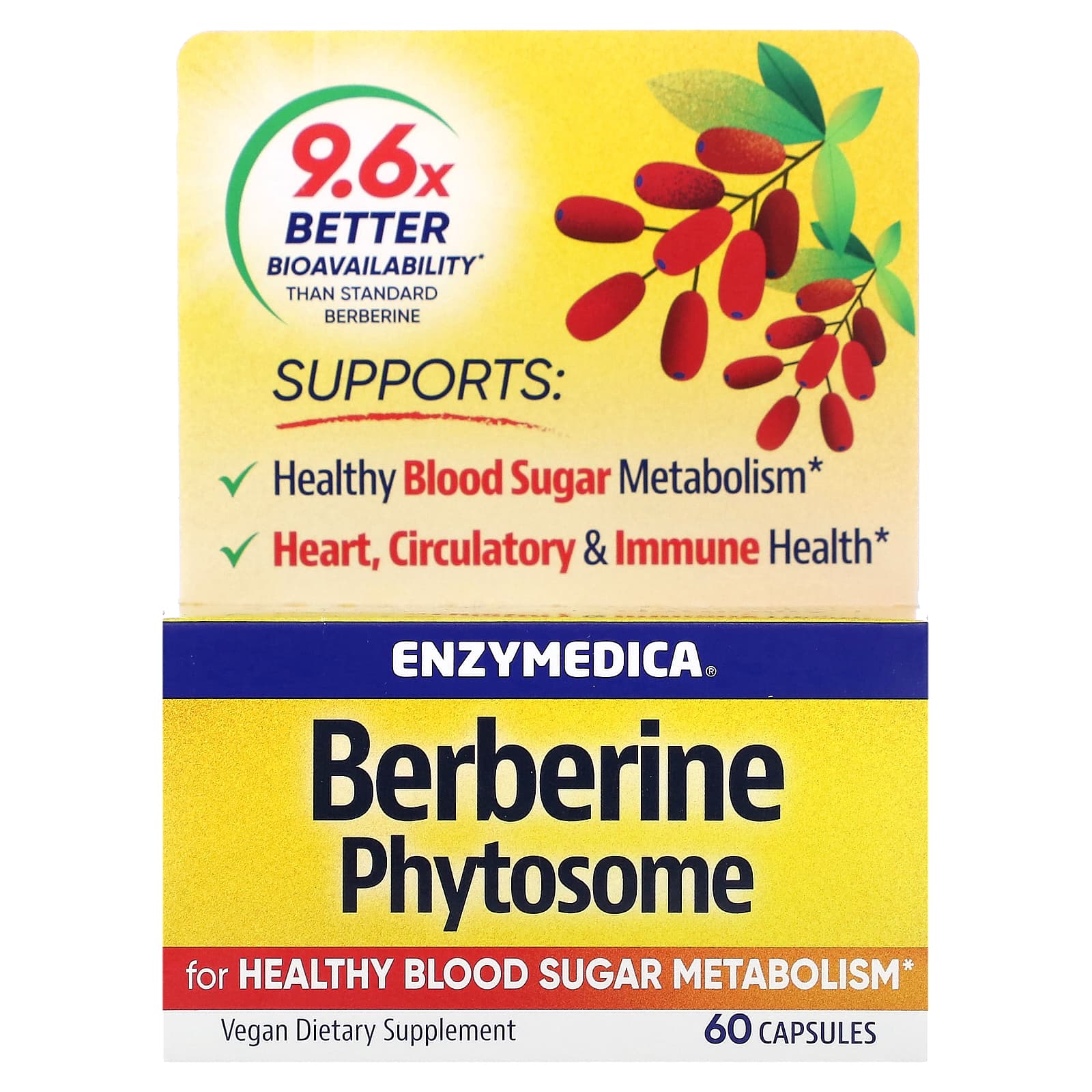 Enzymedica-Berberine Phytosome-60 Capsules