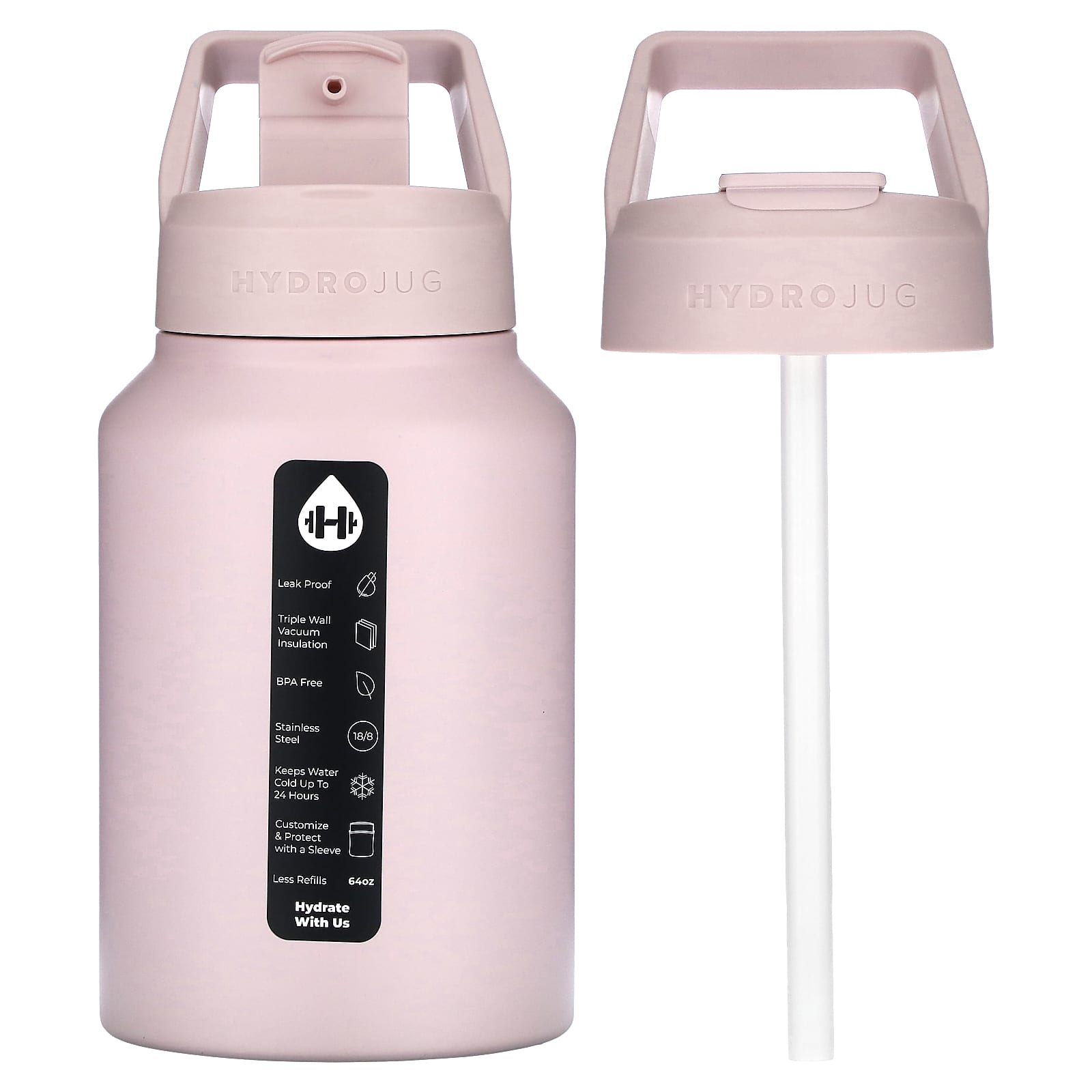 HydroJug-Stainless Steel Jug-Pink Sand-64 oz