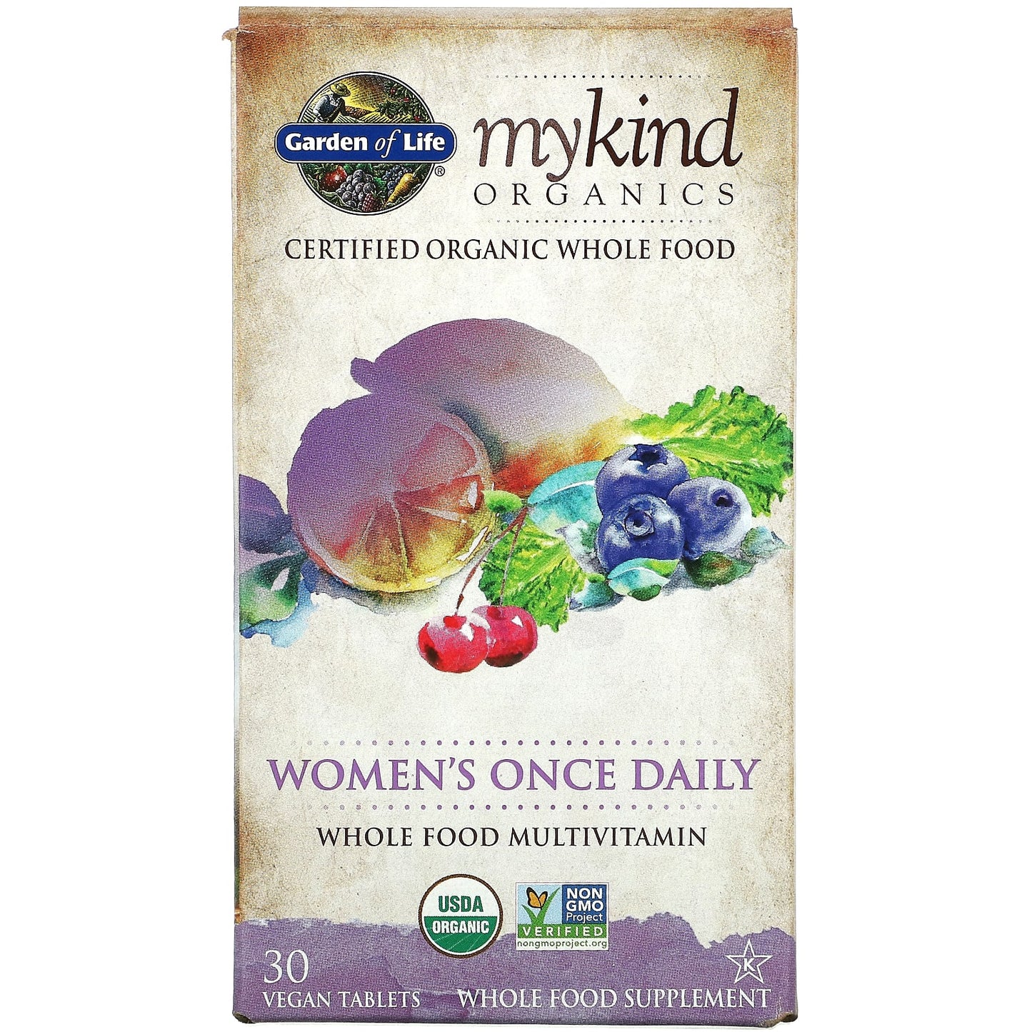 Garden of Life-MyKind Organics-Women's Once Daily -30 Vegan Tablets