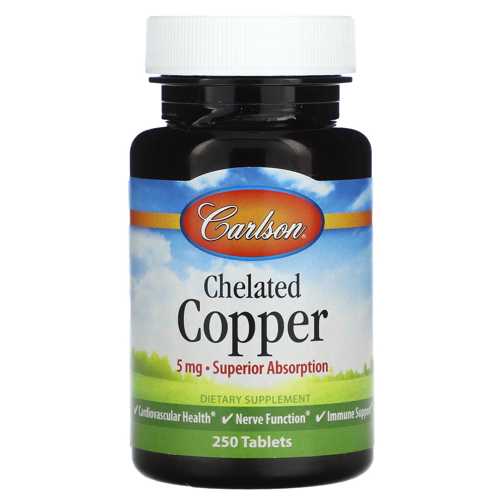 Carlson-Chelated Copper-5 mg-250 Tablets