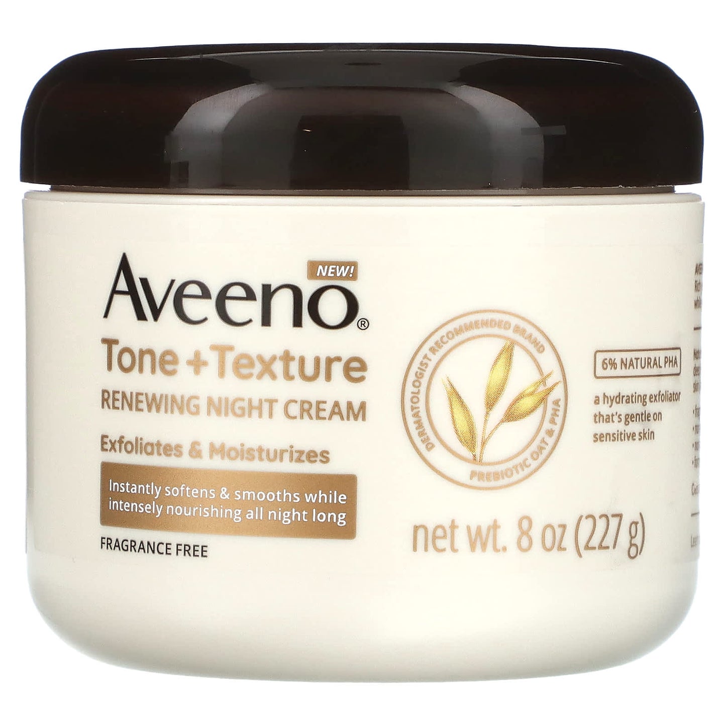 Aveeno-Tone + Texture Renewing Night Cream-Fragrance Free-8 oz (227 g)