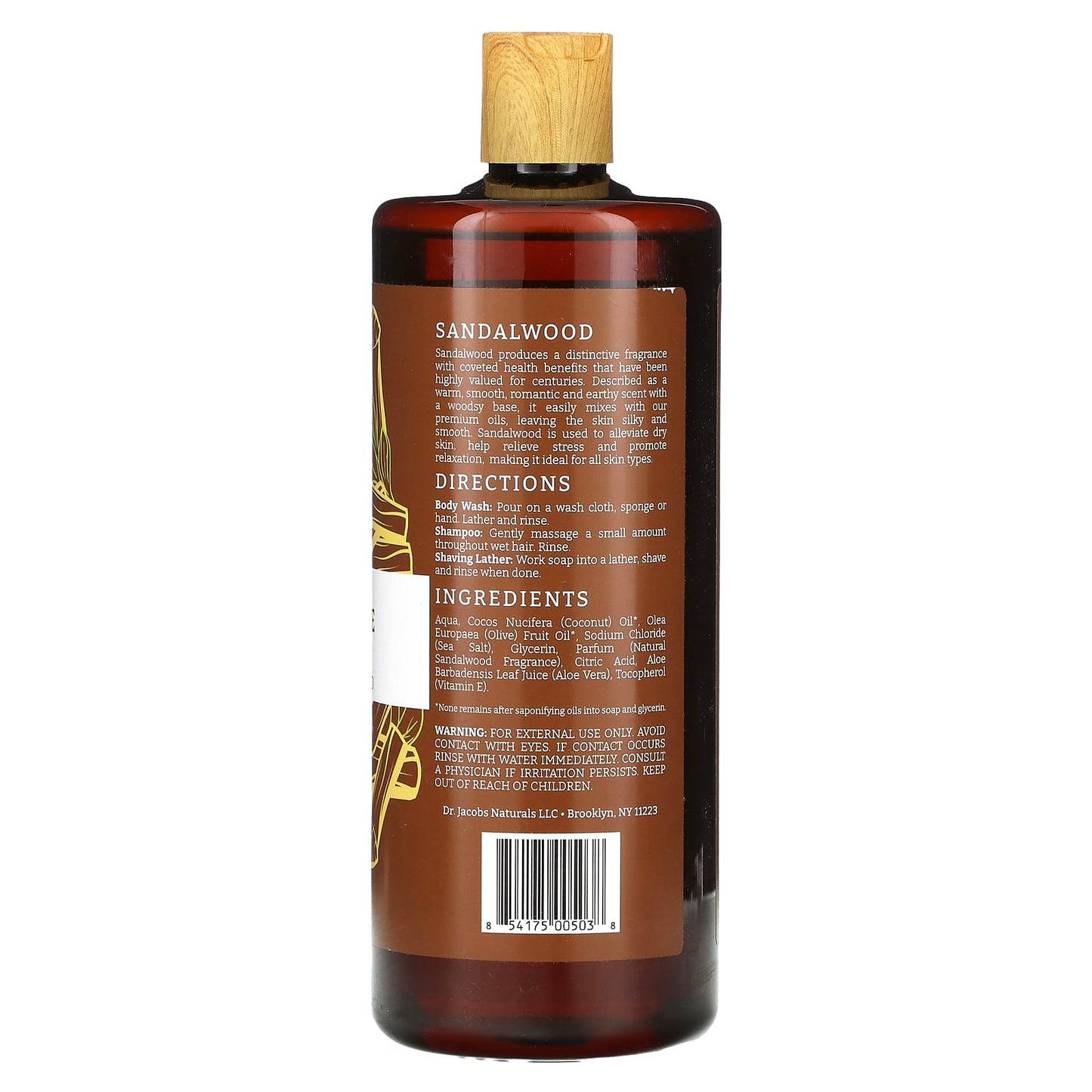 Dr. Jacobs Naturals, Plant-Based Rich Castile Body Wash, Soothing Sandalwood, 32 oz (946 ml)