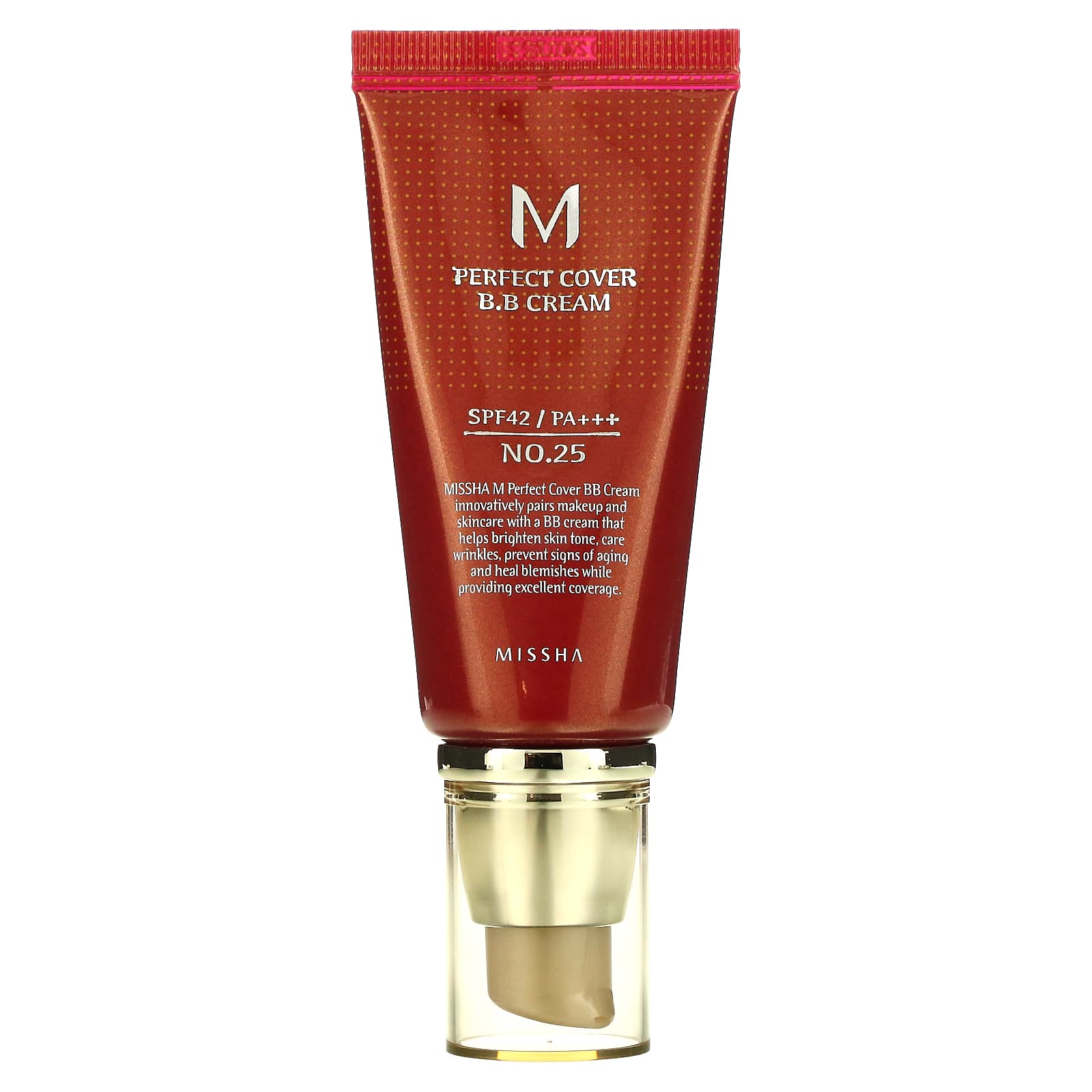 Missha-M Perfect Cover B.B Cream-SPF 42 PA+++-No. 25 Warm Beige-1.7 oz (50 ml)