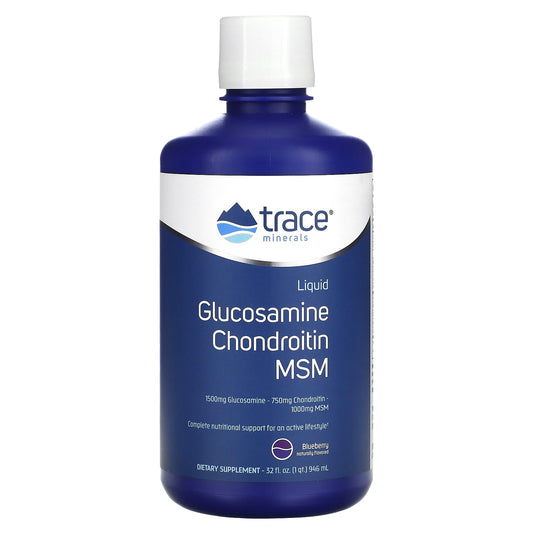 Trace Minerals ®-Liquid Glucosamine-Chondroitin-MSM-Blueberry-32 fl oz (946 ml)