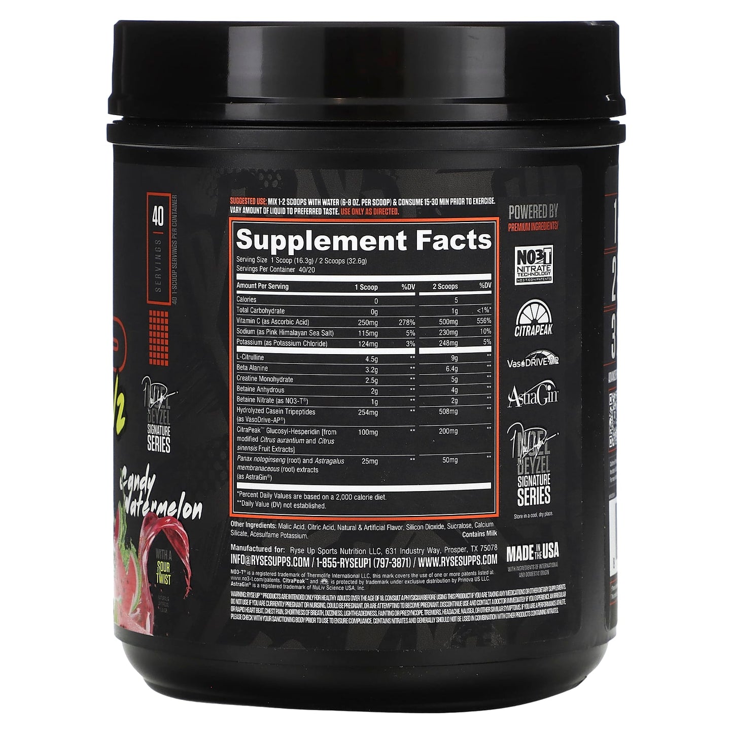 RYSE, Pump Daddy V2, Non-Stim Pre-Workout, Candy Watermelon, 1.44 lb (652 g)