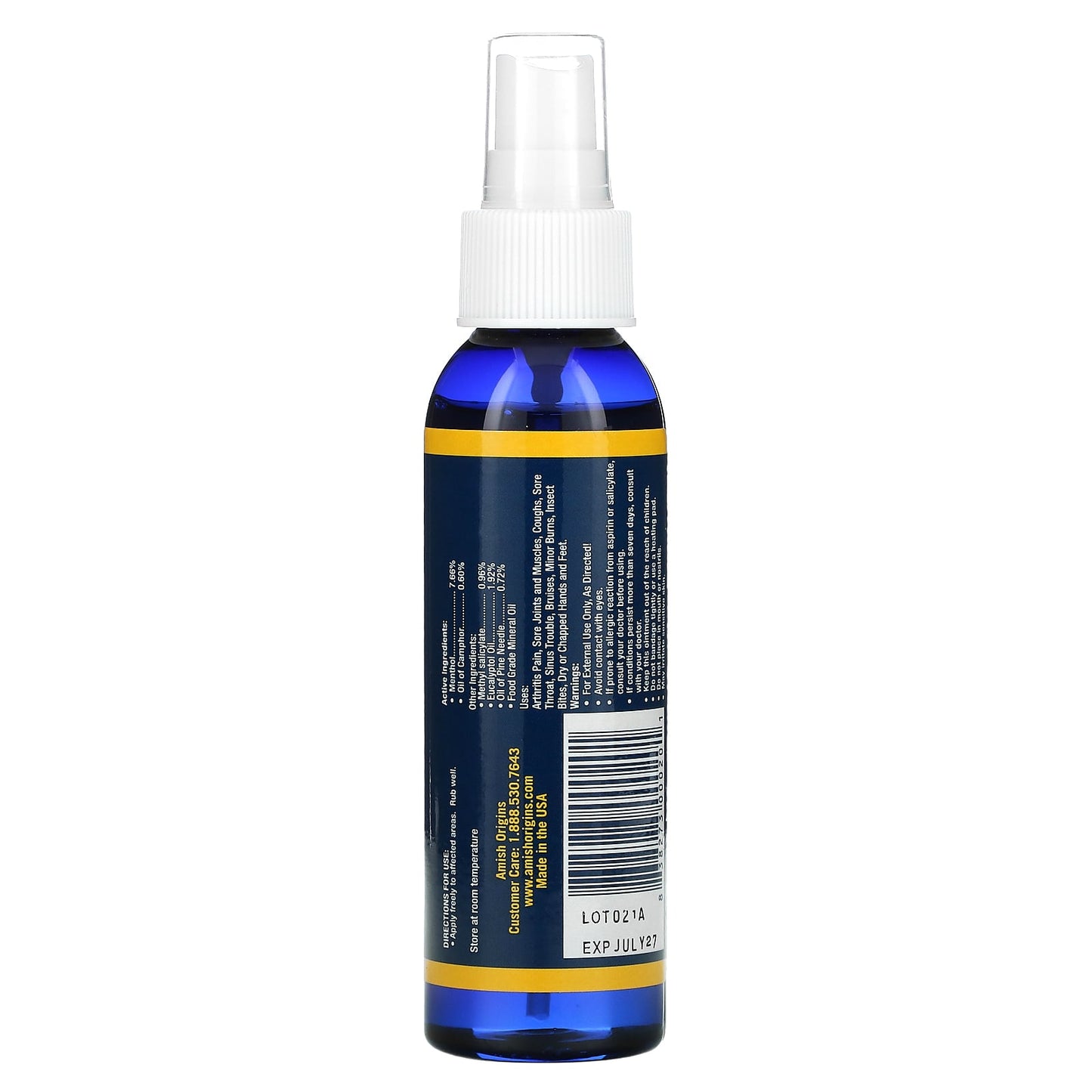 Amish Origins, Deep Penetrating, Pain Relief Spray, 3.5 fl oz (99.22 g)