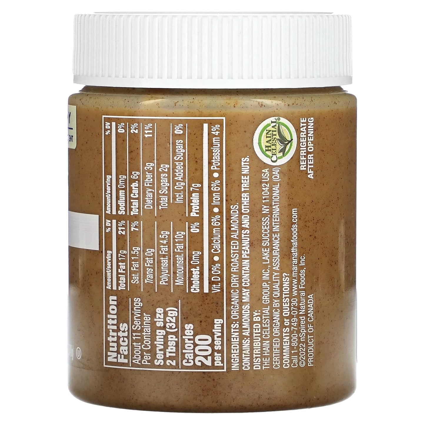 MaraNatha, Organic California Almond Butter, Creamy, 12 oz (340 g)