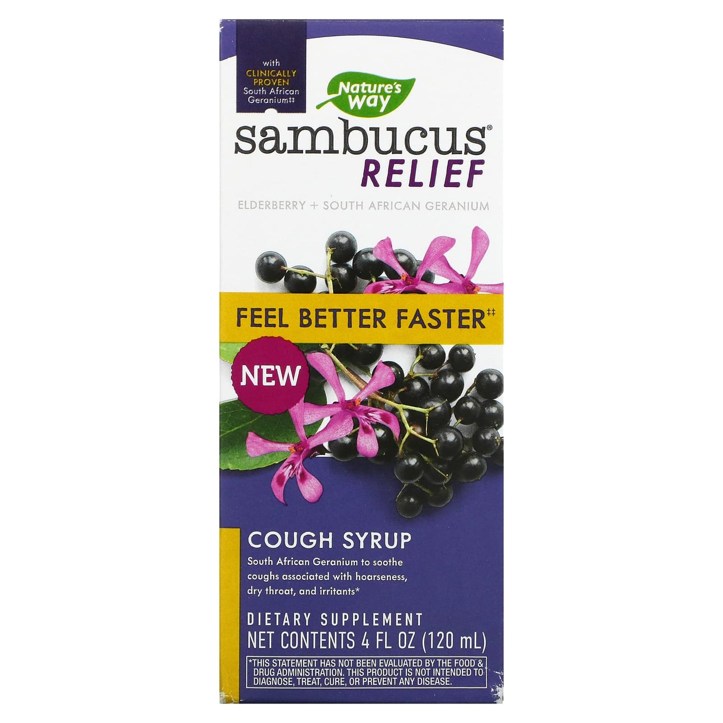 Nature's Way-Sambucus Relief-Cough Syrup-4 fl oz (120 ml)