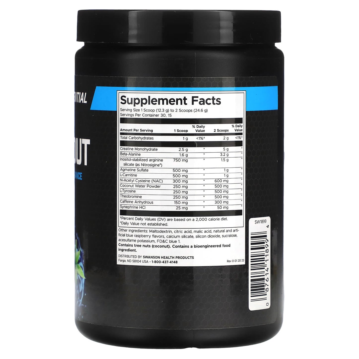 Swanson, Pre-Workout, Blue Raspberry, 13.2 oz (369 g)