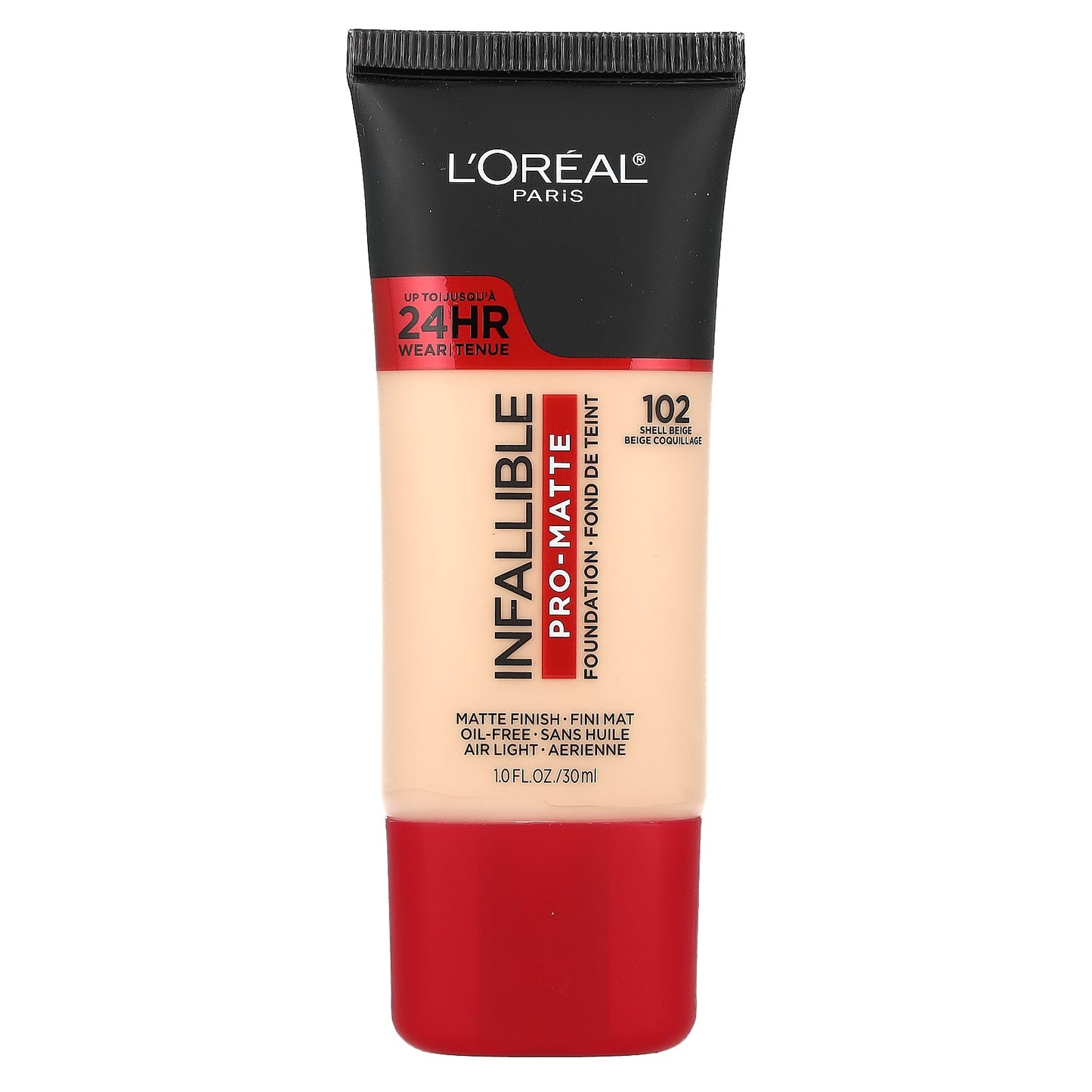 L'Oréal-Infallible-Pro-Matte Foundation-102 Shell Beige-1 fl oz (30 ml)