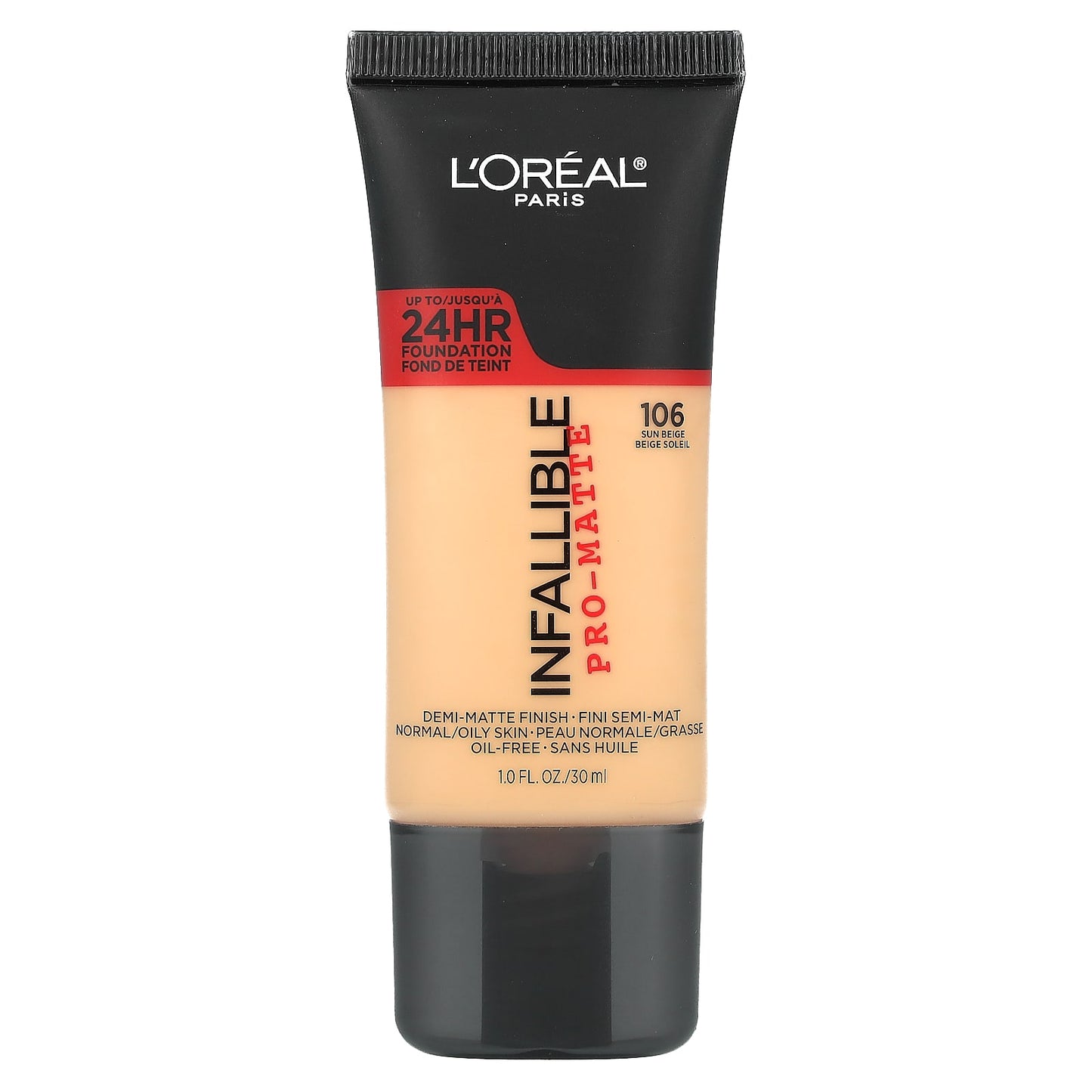 L'Oréal-Infallible-Pro-Matte Foundation-Normal/Oily Skin-106 Sun Beige-1 fl oz (30 ml)