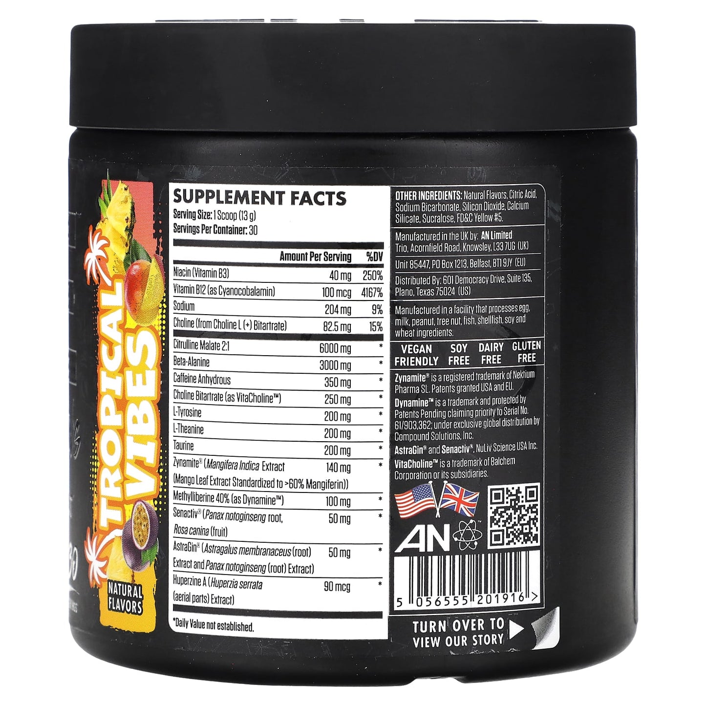 ABE, Ultimate Pre-Workout, Tropical Vibes, 13.75 oz (390 g)