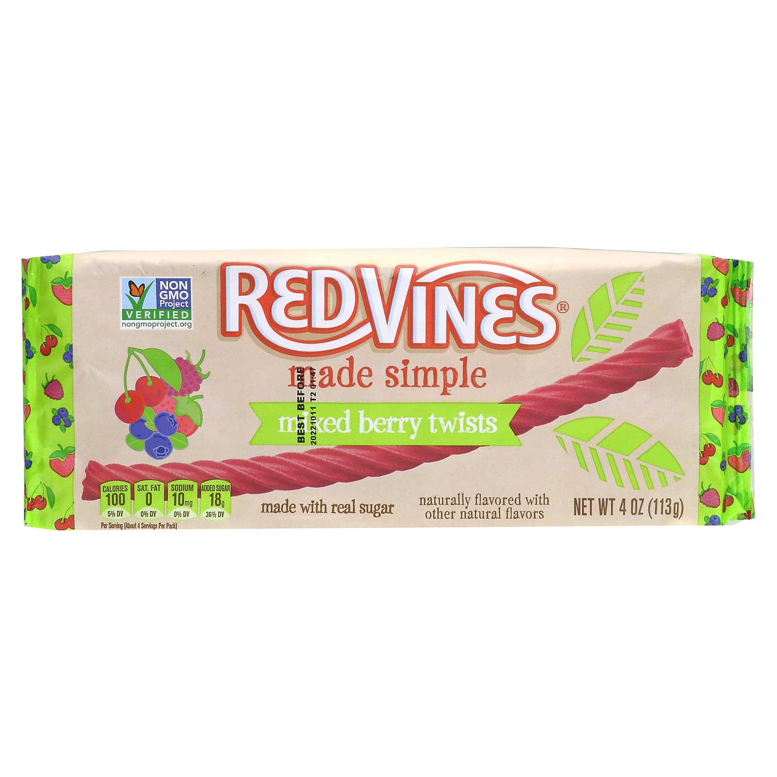 Red Vines-Licorice Tray-Made Simple-Mixed Berry Twist-4 oz (113 g)