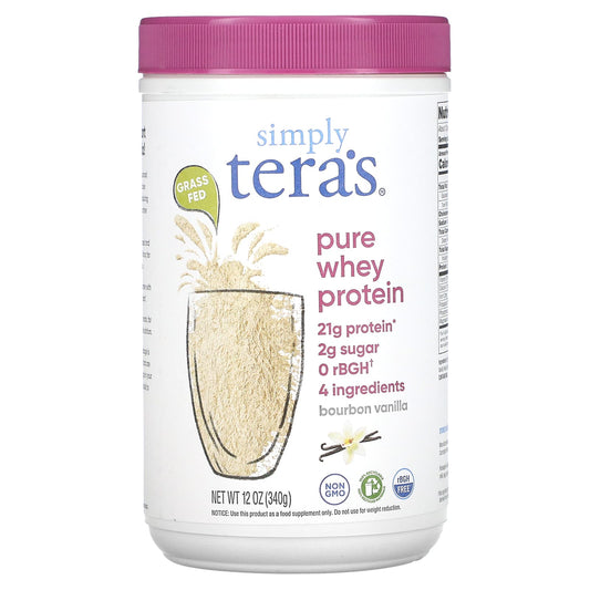 Simply Tera's-Grass Fed-Simply Pure Whey Protein-Bourbon Vanilla-12 oz (340 g)