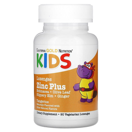 California Gold Nutrition-Zinc Plus Lozenge For Children-Natural Tangerine Flavor-90 Lozenges