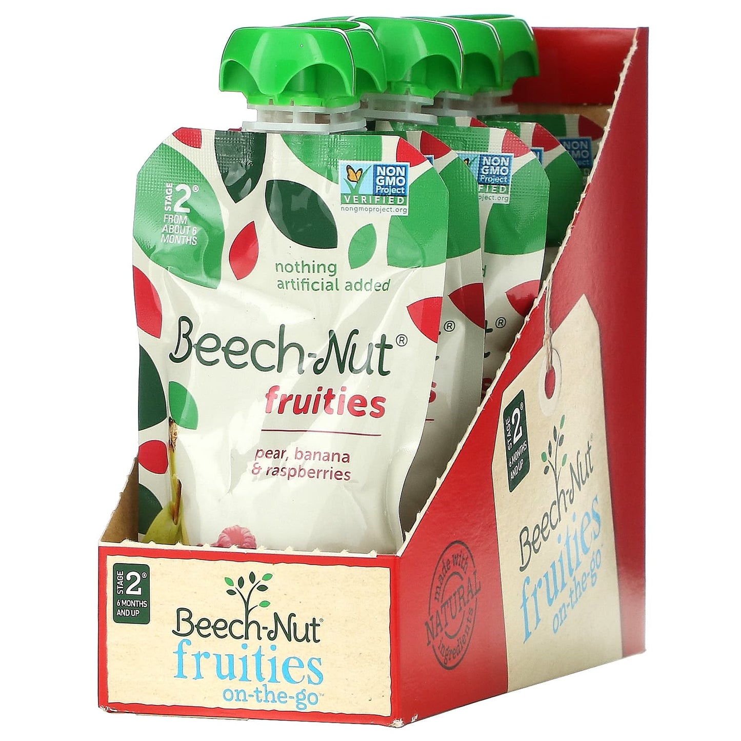 Beech-Nut-Fruities-6+ Months-Pear-Banana & Raspberries-12 Pouches-3.5 oz (99 g) Each