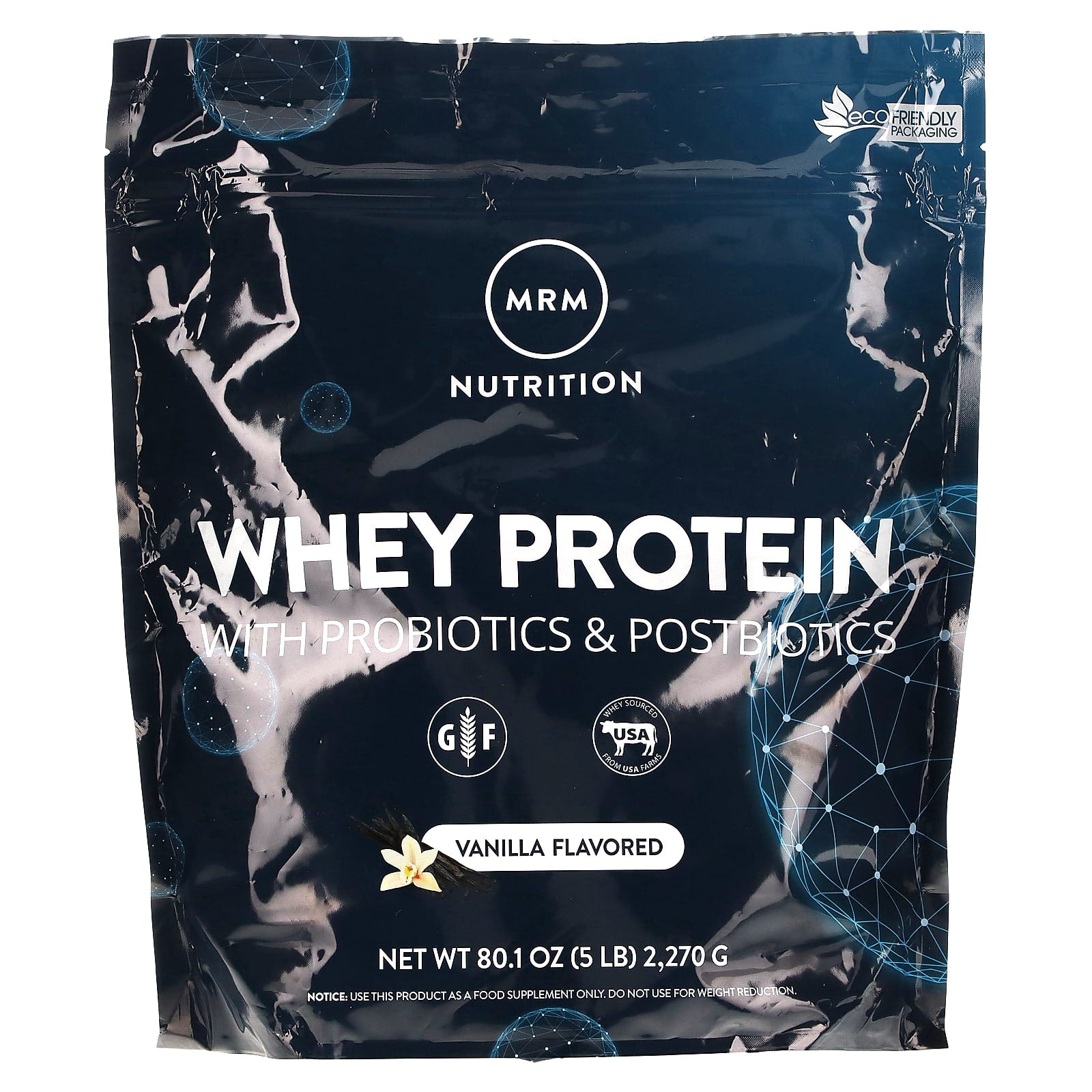 MRM Nutrition-Whey Protein with Probiotics & Postbiotics-Vanilla-80.1 oz (2,270 g)