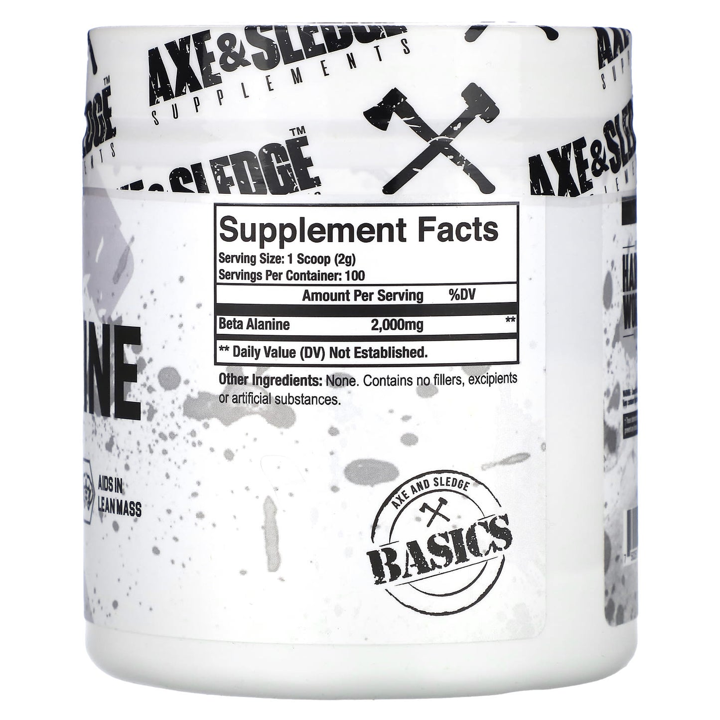 Axe & Sledge Supplements, Basics, Beta Alanine, Unflavored, 7.05 oz (200 g)