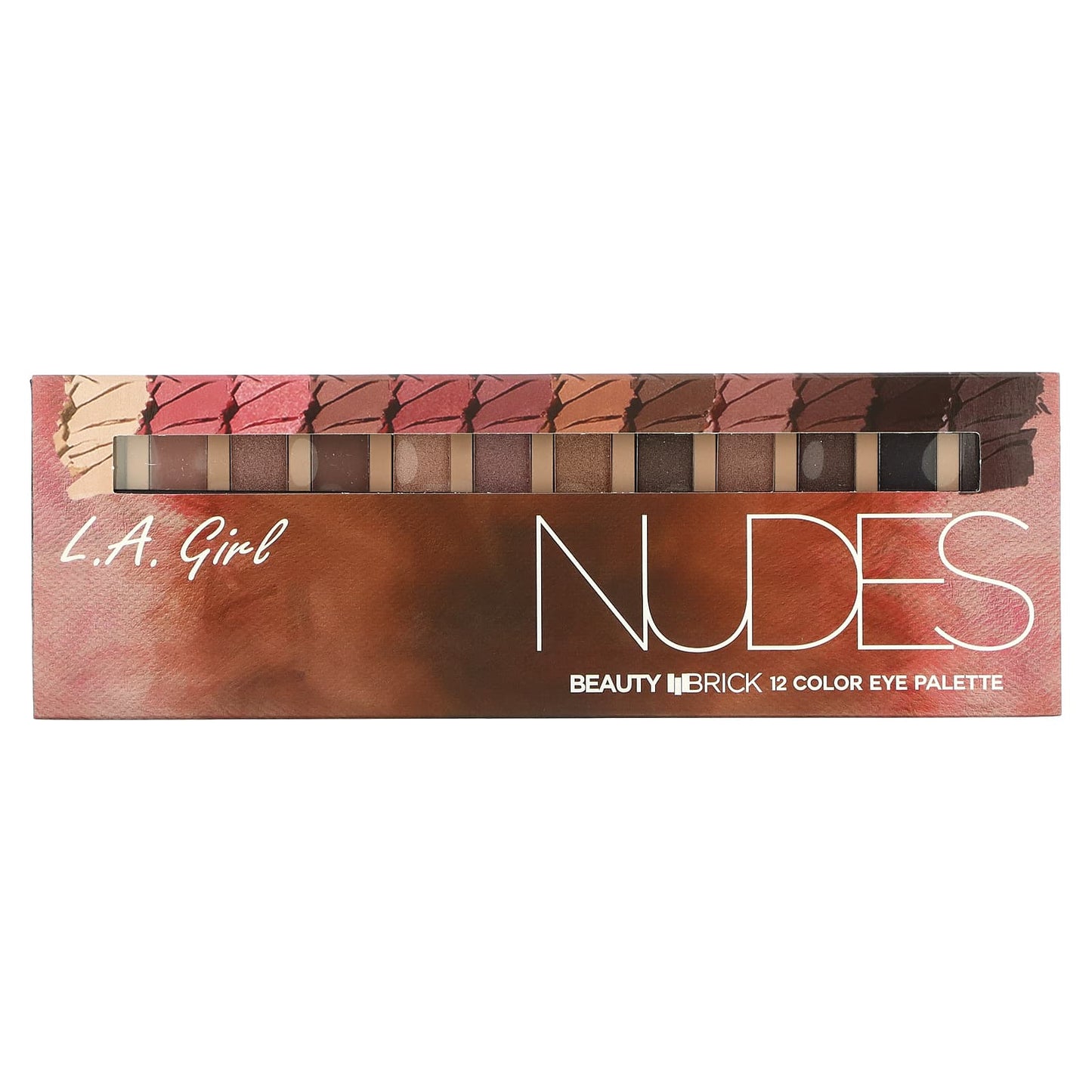 L.A. Girl, Beauty Brick, 12 Color Eye Palette, Nudes, 0.42 oz (12 g)