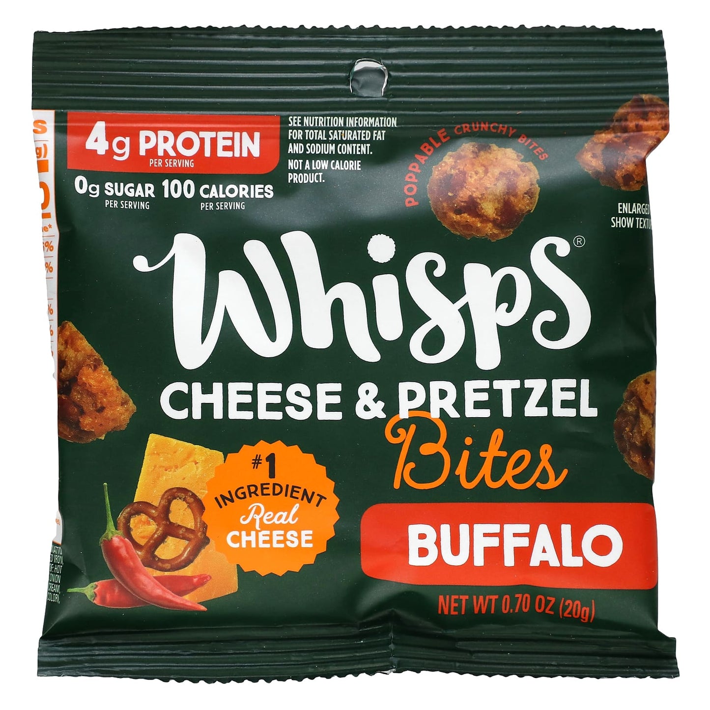 Whisps, Cheese & Pretzel Bites, Variety Pack, 6 Snack Packs, 0.7 oz (20 g) Each