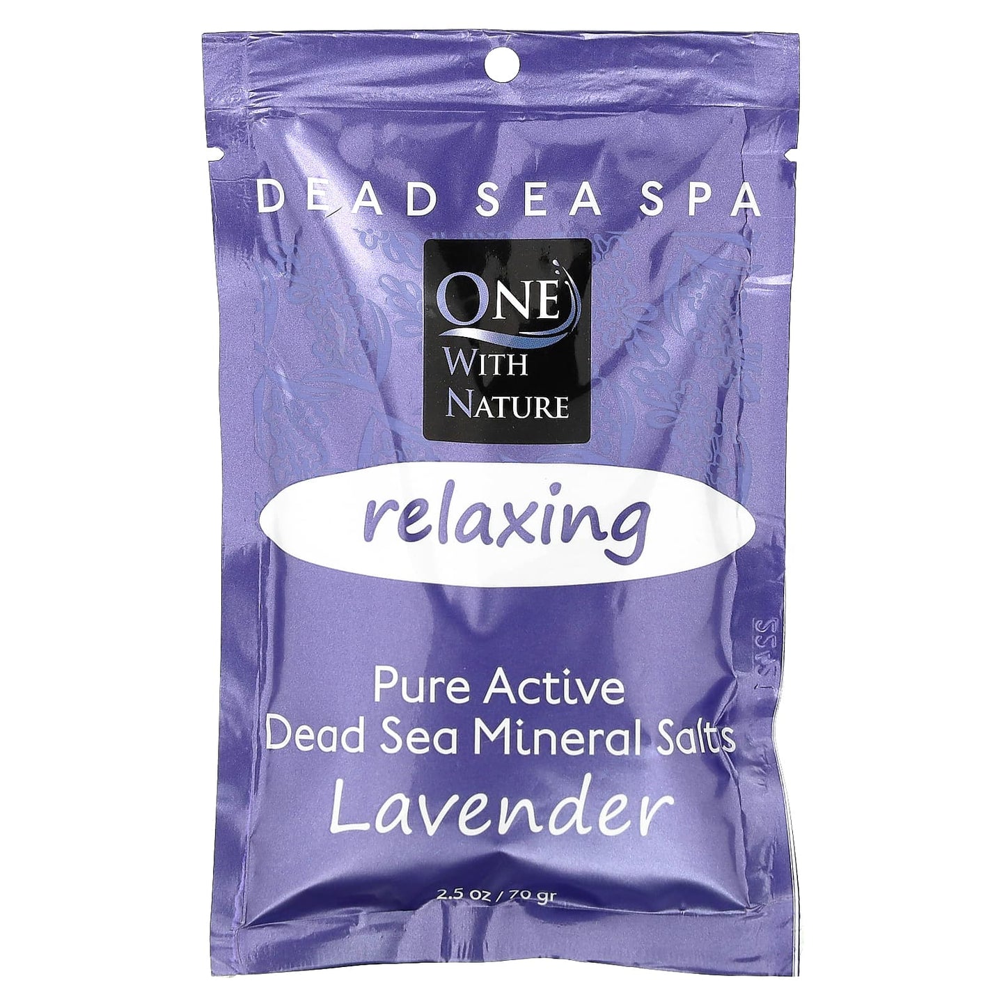 One with Nature-Dead Sea Spa-Mineral Salts-Relaxing-Lavender-2.5 oz (70 g)