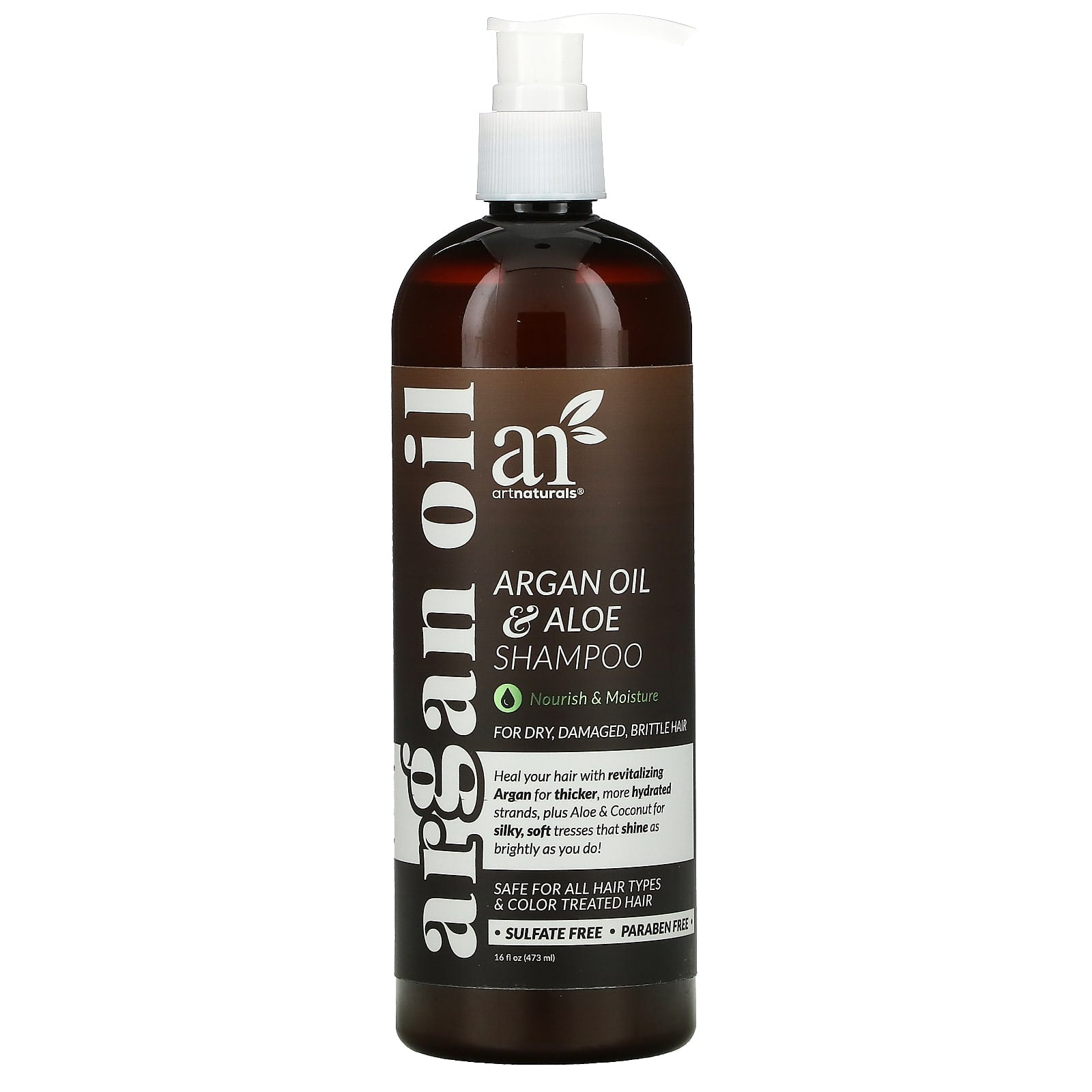 artnaturals-Argan Oil & Aloe Shampoo-For Dry-Damaged-Brittle Hair-16 fl oz (473 ml)