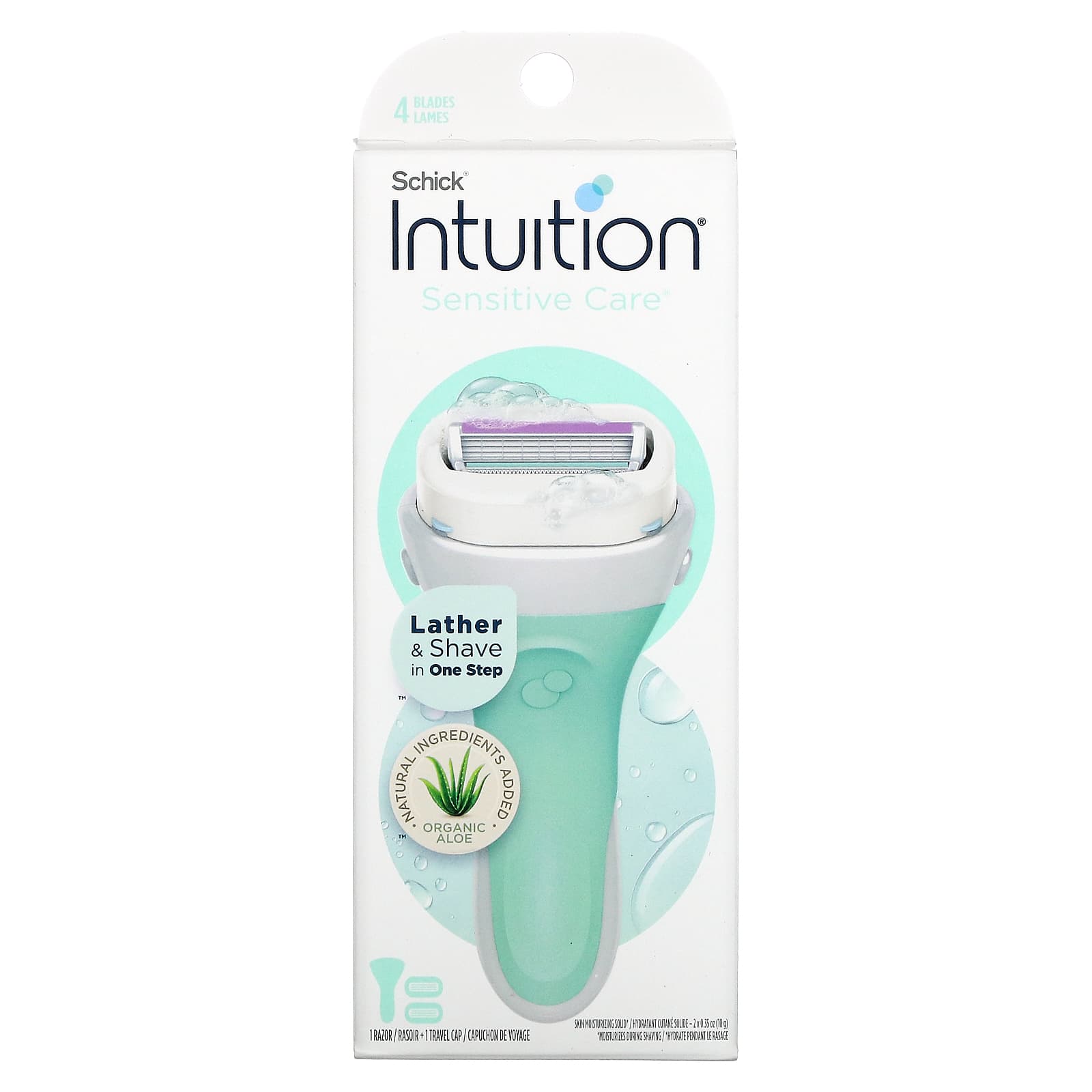 Schick-Intuition-Sensitive Care-Organic Aloe-1 Razor-2 Cartridges