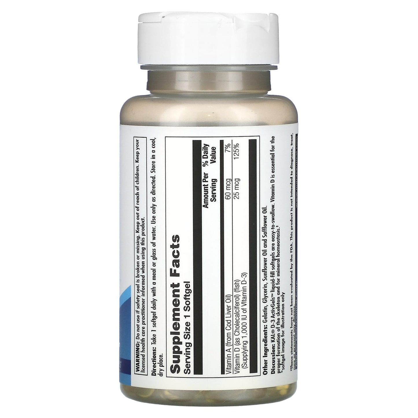 KAL, D-3, 25 mcg (1,000 IU), 100 SoftGels