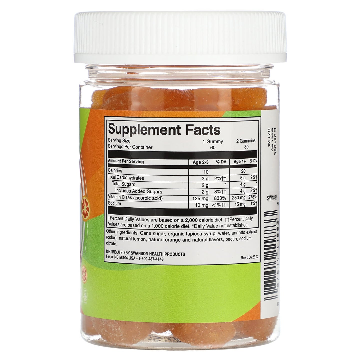 Swanson, Kids Vitamin C, Orange, 60 Gummies