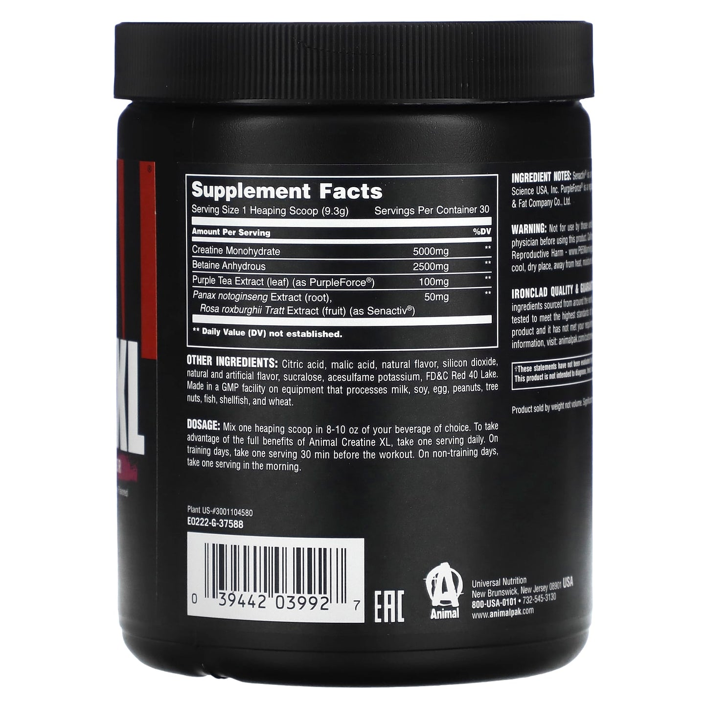 Animal, Creatine XL Powder, Watermelon, 9.84 oz (278 g)