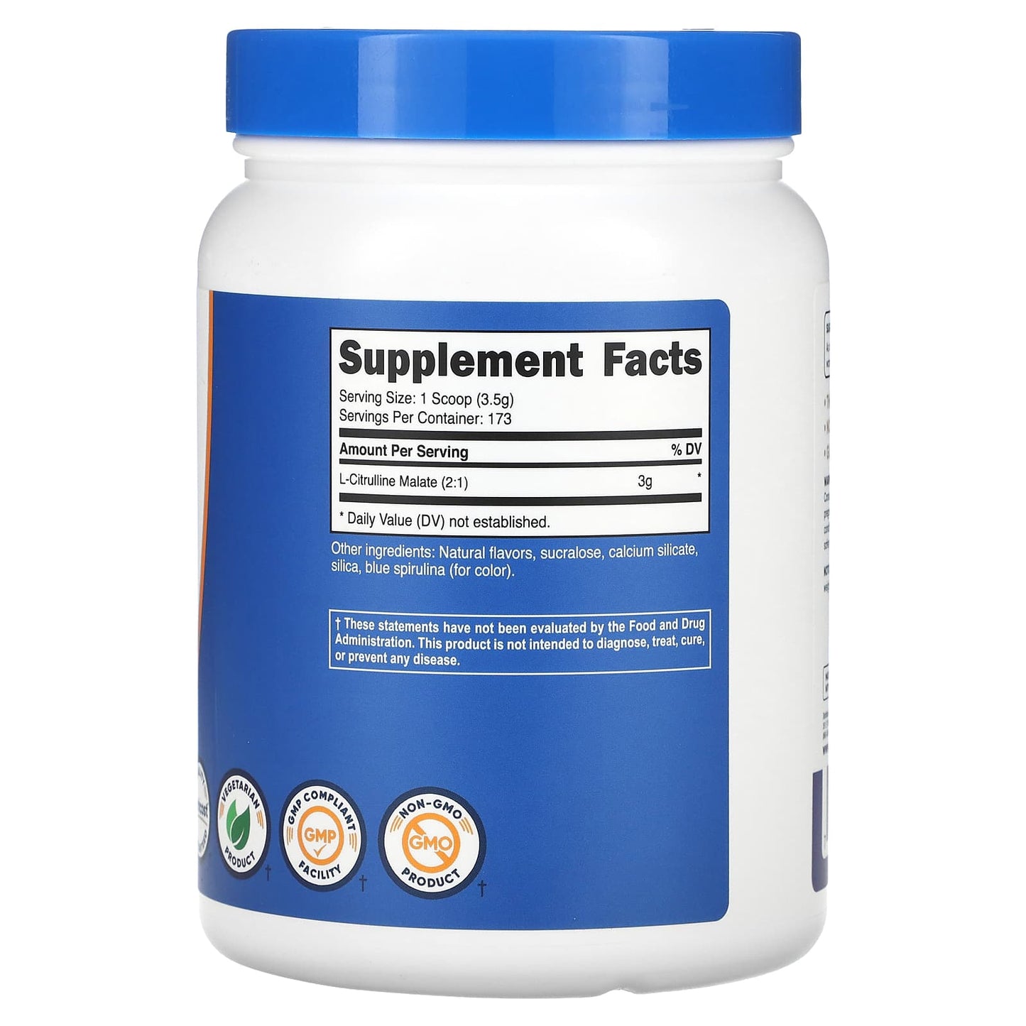 Nutricost, L-Citrulline Malate 2:1, Blue Raspberry, 21.2 oz (600 g)