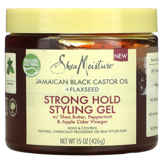 SheaMoisture-Strong Hold Styling Gel-Shea Butter-Peppermint & Apple Cider Vinegar-15 oz (426 g)