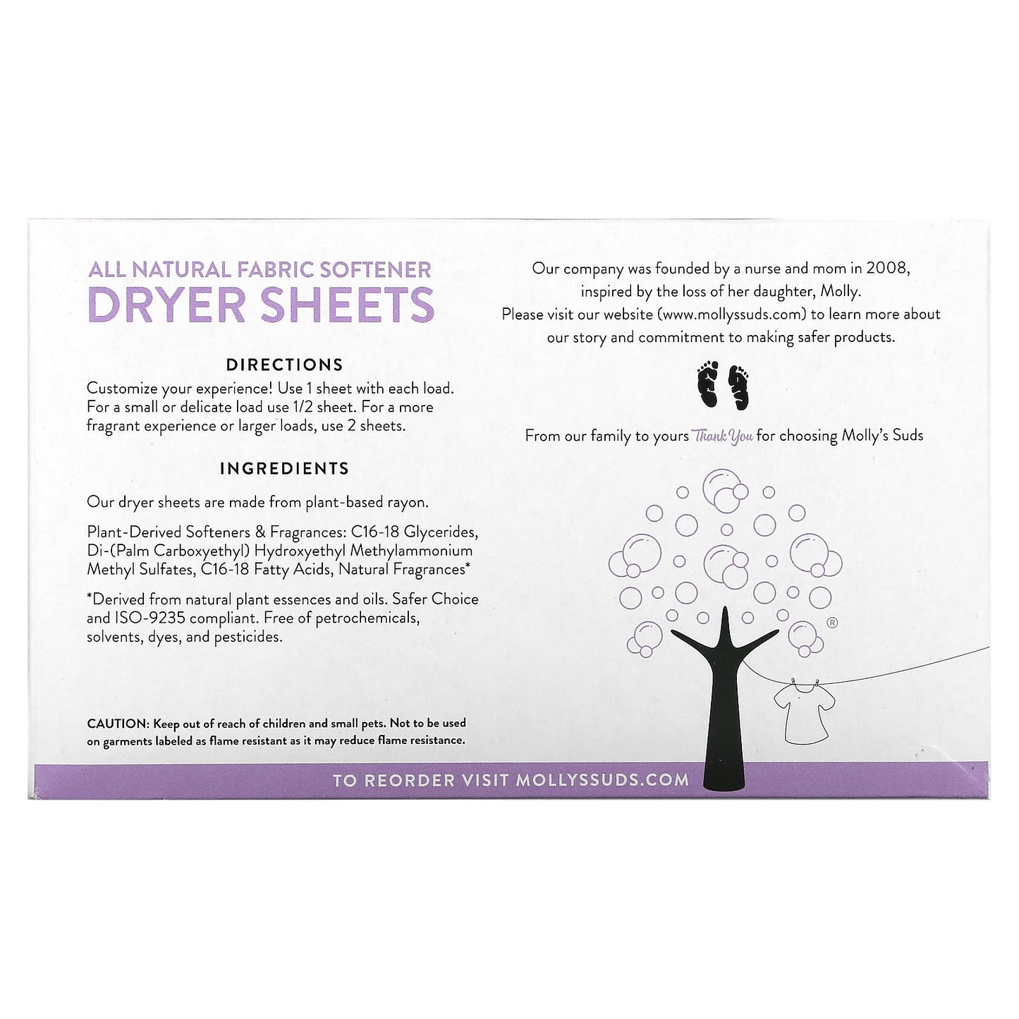 Molly's Suds, Dryer Sheets, Lavender, 120 Sheets