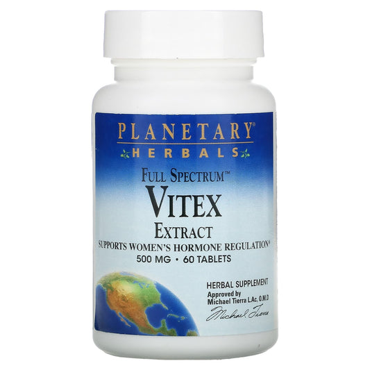 Planetary Herbals-Full Spectrum-Vitex Extract-500 mg-60 Tablets