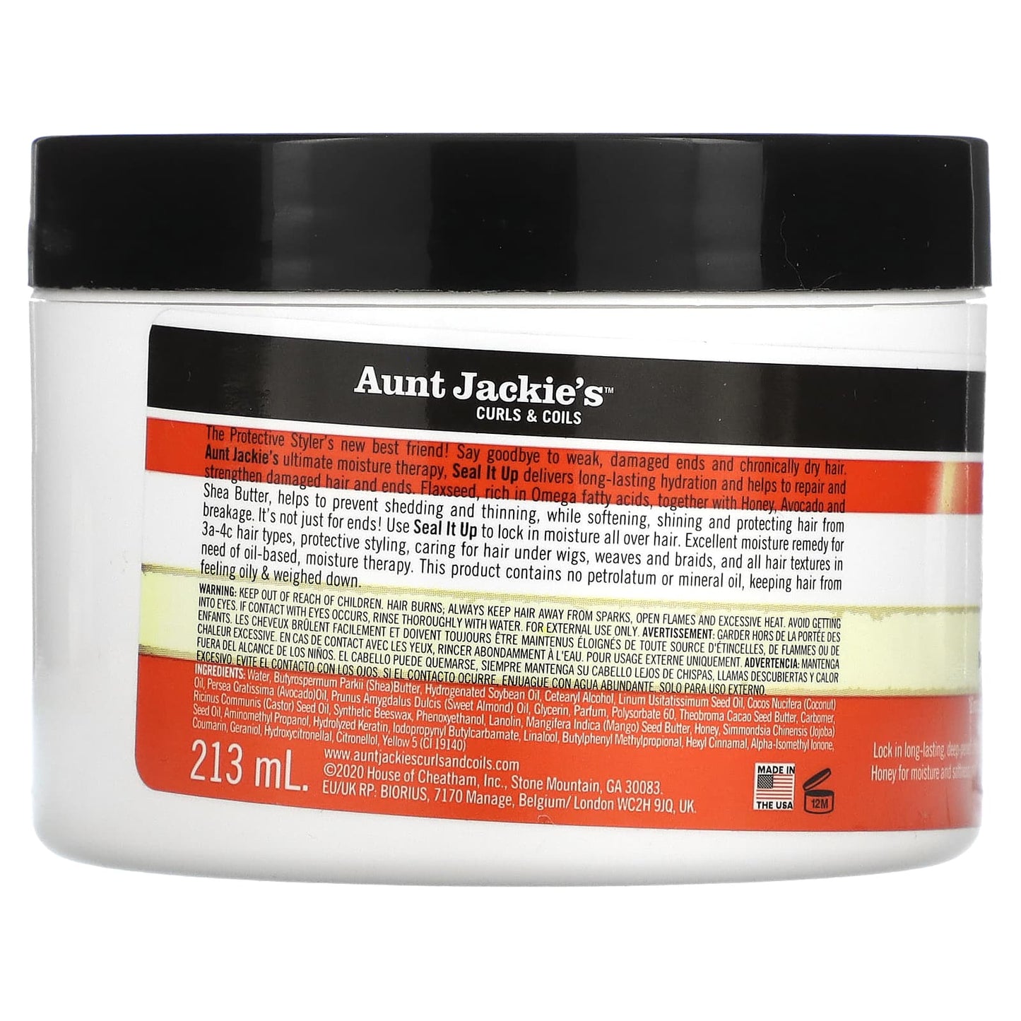 Aunt Jackie's Curls & Coils, Seal It Up, Hydrating Sealing Butter, 7.5 oz (213 g)