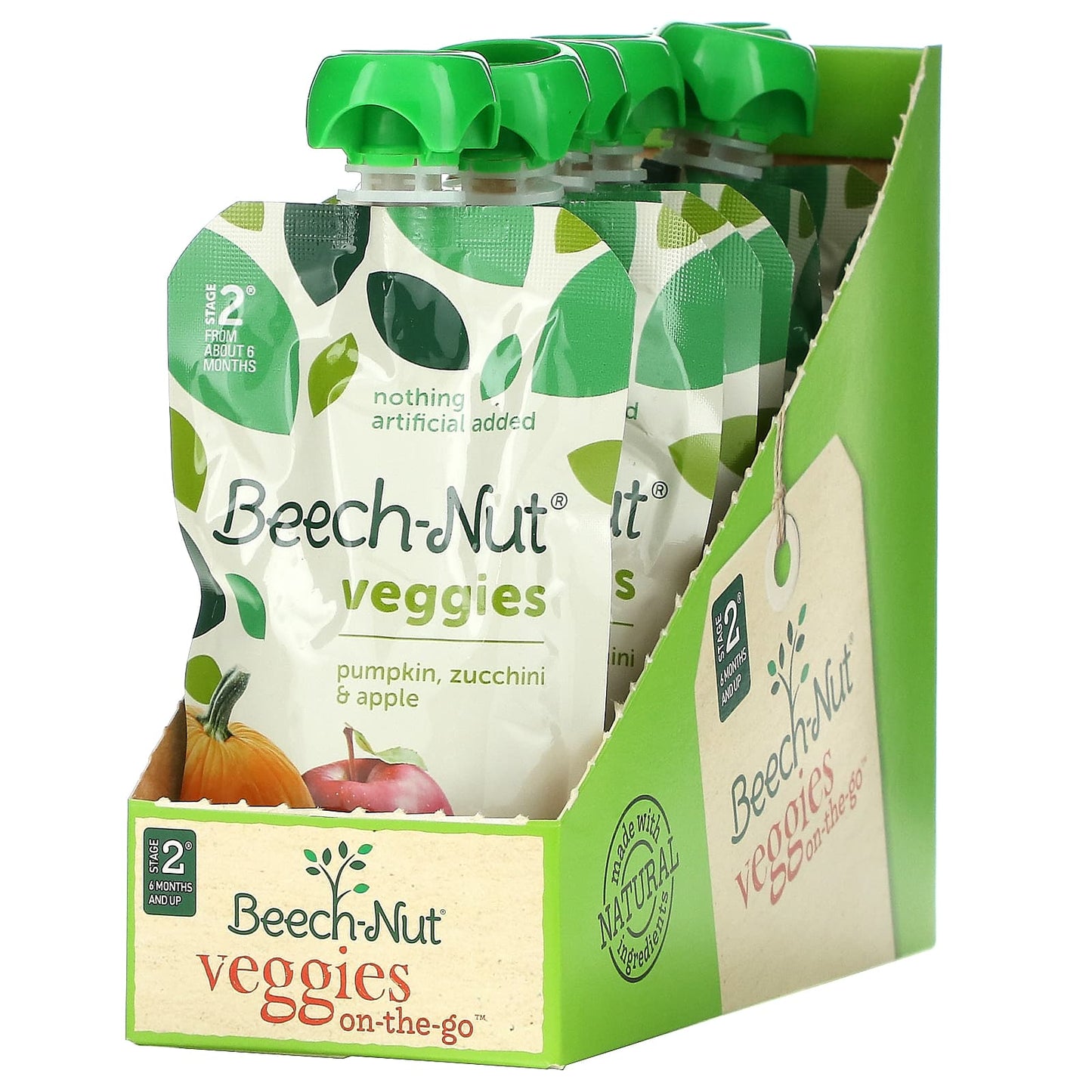 Beech-Nut-Veggies-6+ Months-Pumpkin-Zucchini & Apple-12 Pouches-3.5 oz (99 g) Each