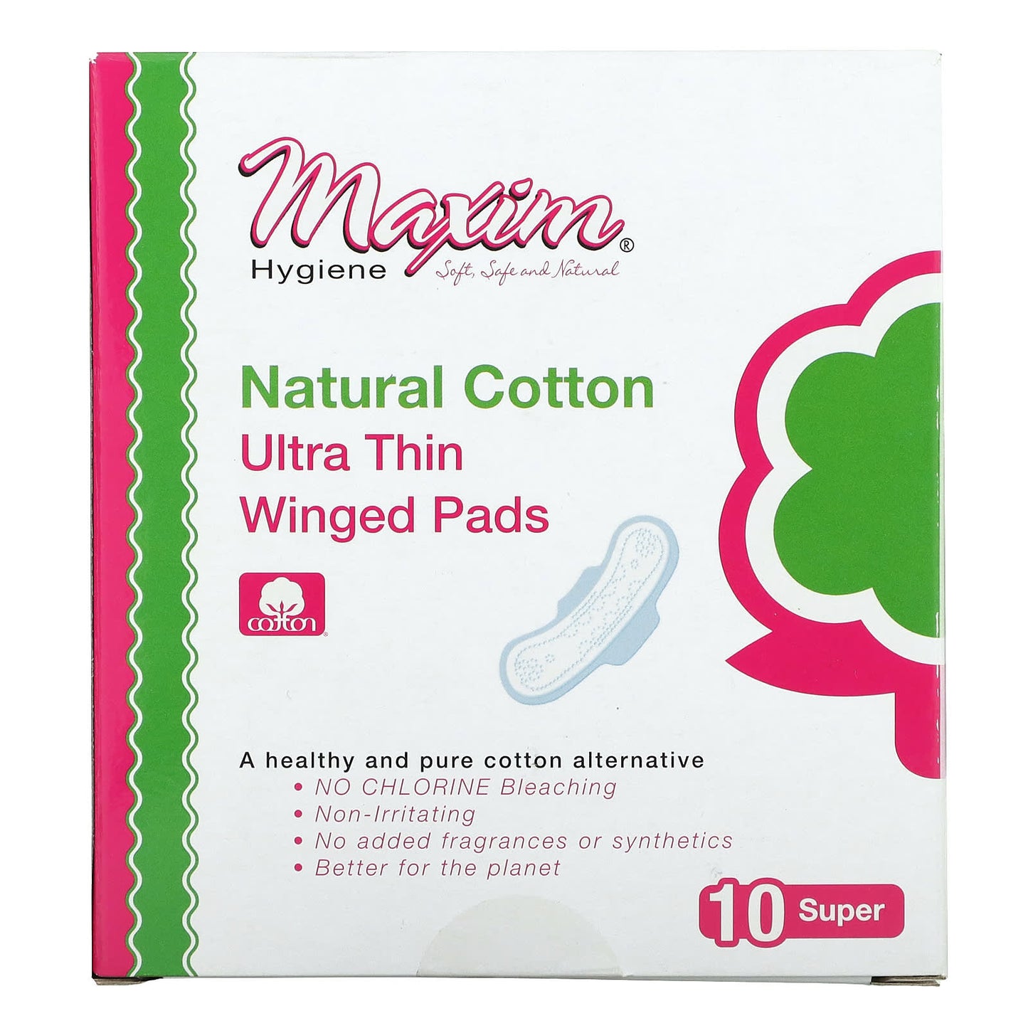 Maxim Hygiene Products-Ultra Thin Winged Pads-Super-10 Pads