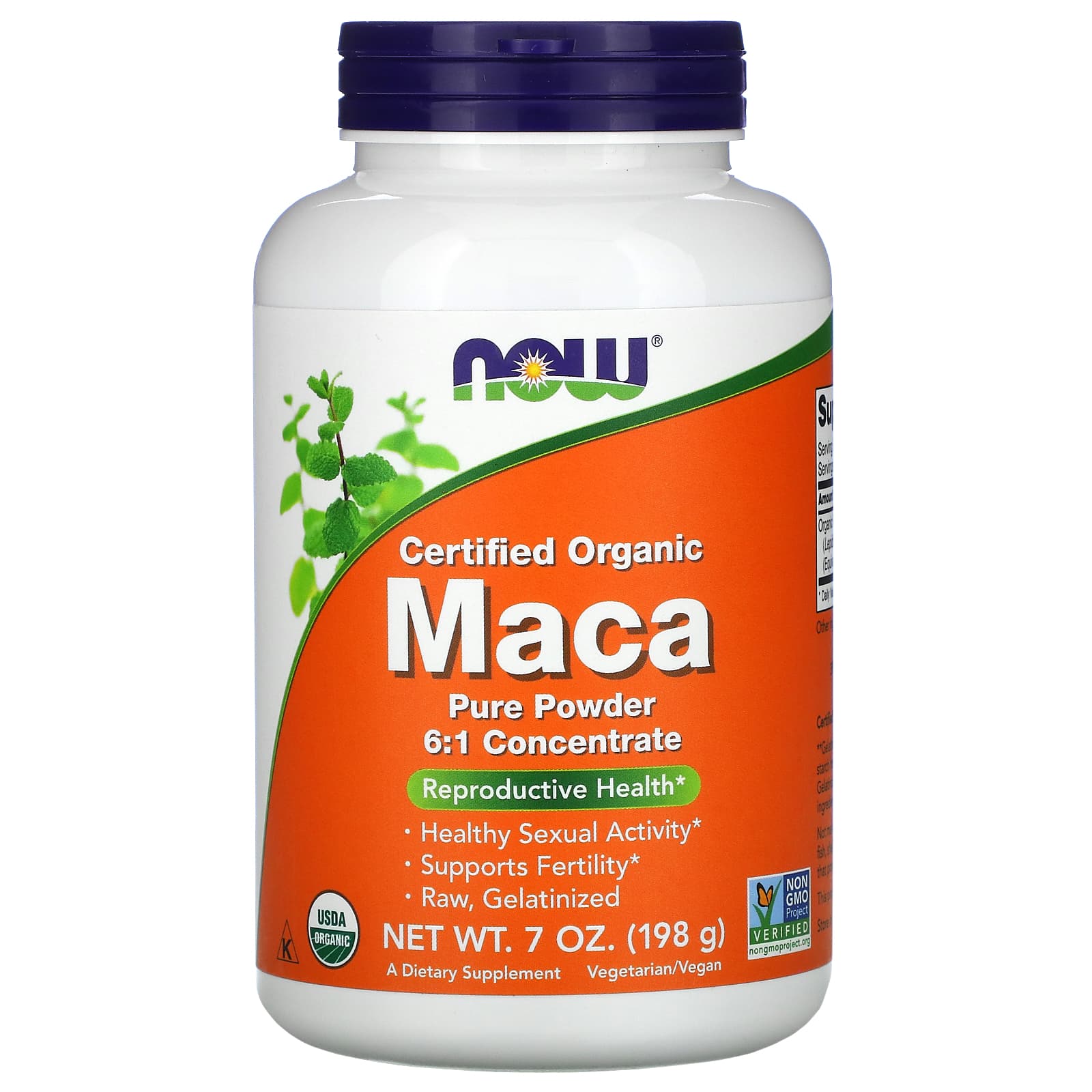 NOW Foods-Certified Organic Maca-Pure Powder-7 oz (198 g)