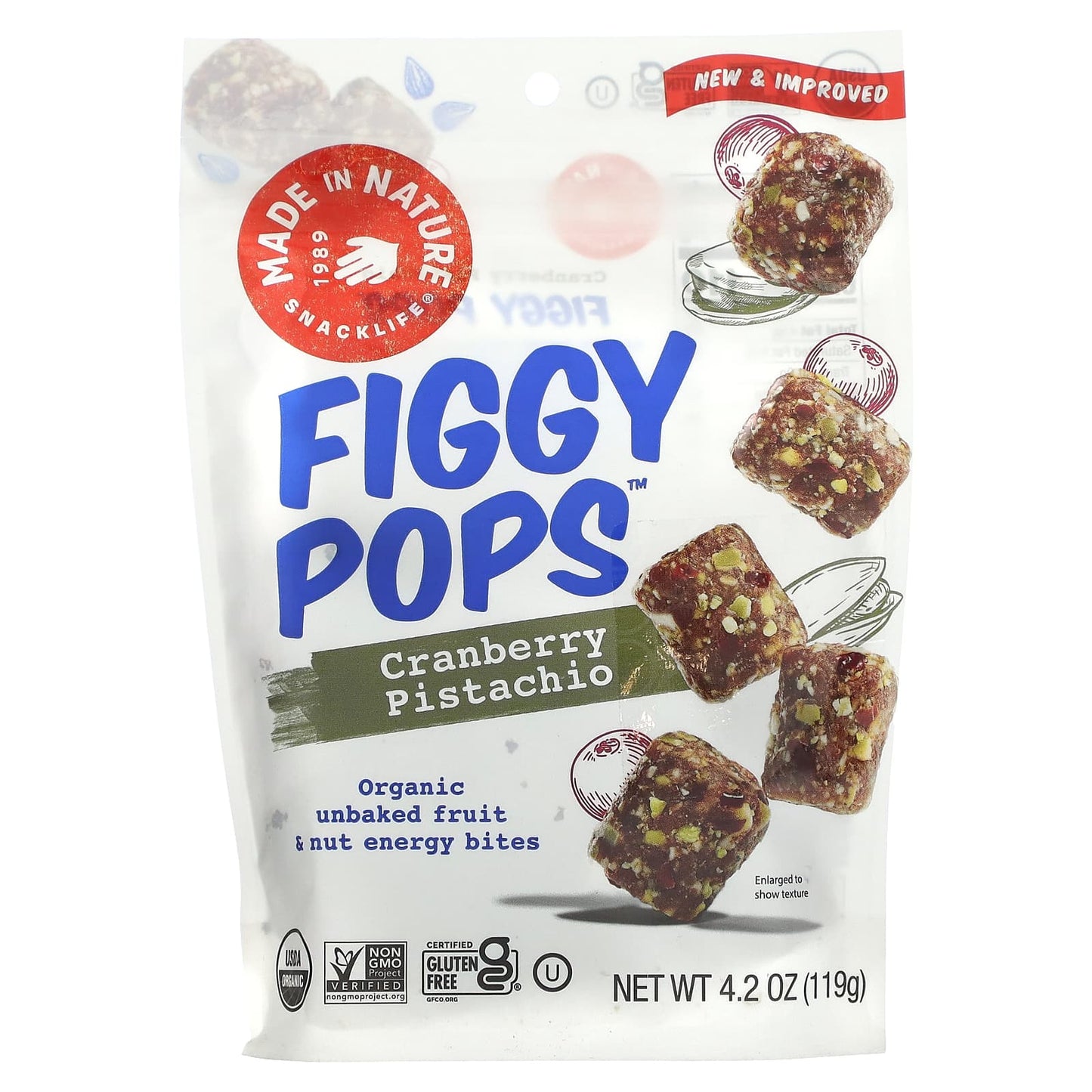 Made in Nature-Figgy Pops-Cranberry Pistachio-4.2 oz (119 g)