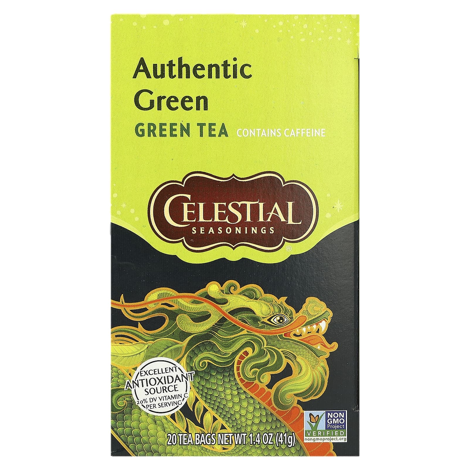 Celestial Seasonings-Authentic Green Tea -20 Tea Bags-1.4 oz (41 g)