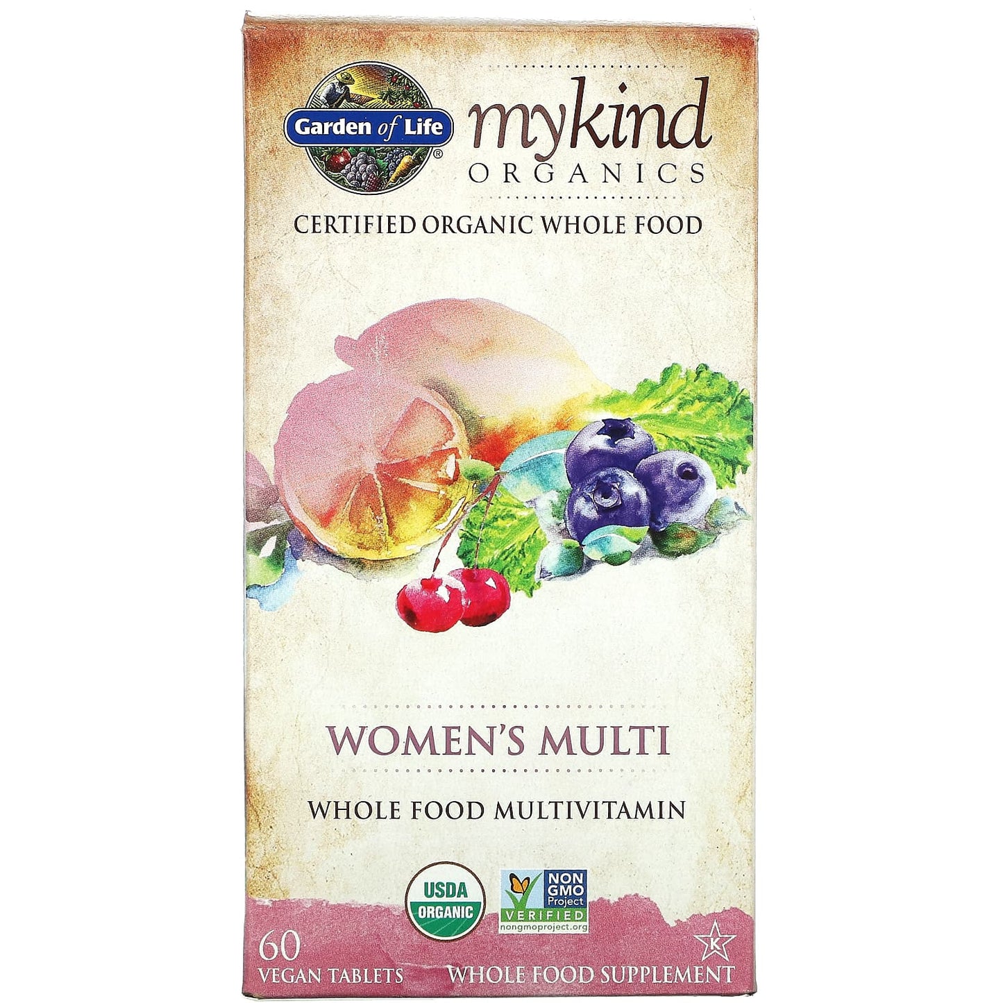 Garden of Life-MyKind Organics-Women's Multi-60 Vegan Tablets