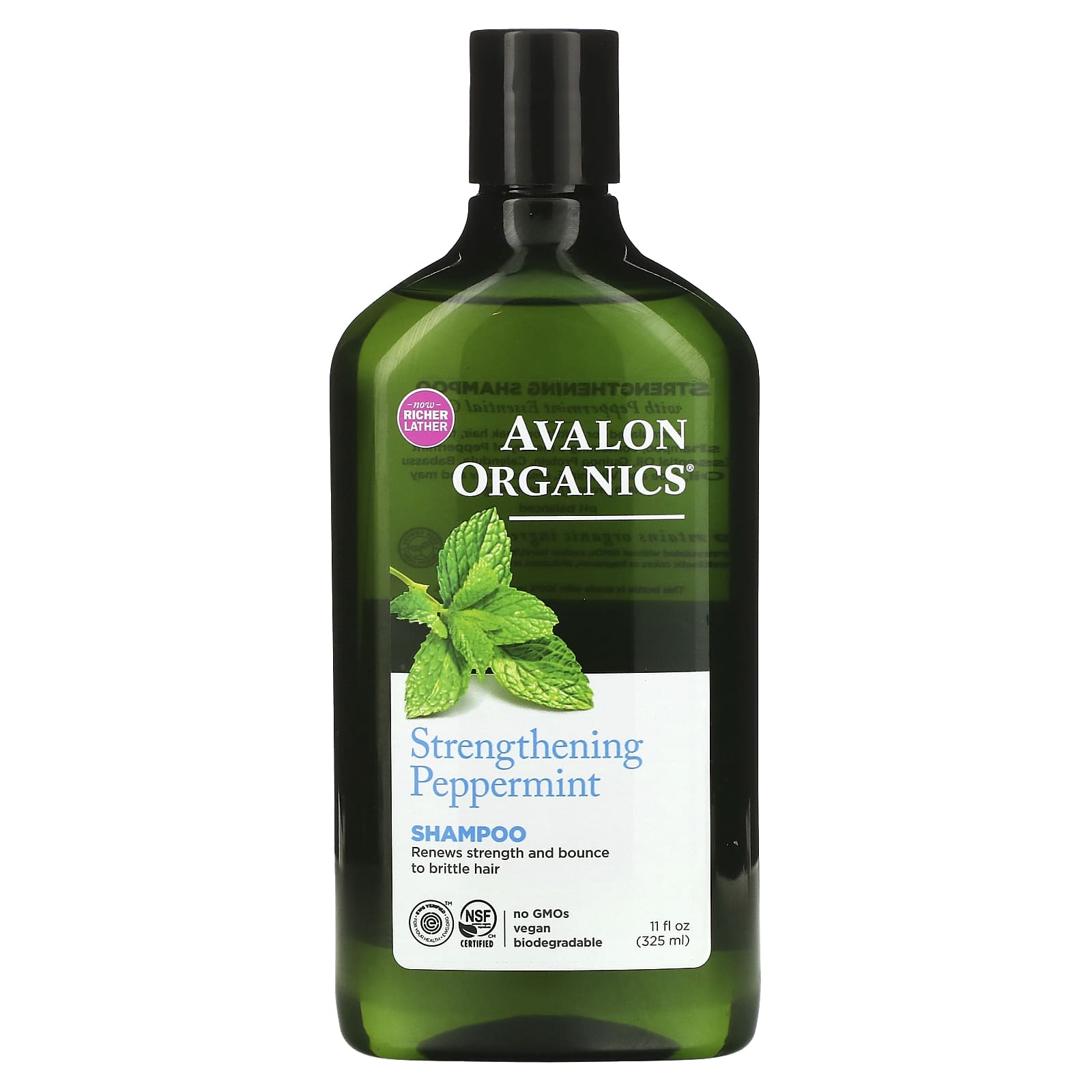 Avalon Organics-Shampoo-Strengthening-Peppermint-11 fl oz (325 ml)