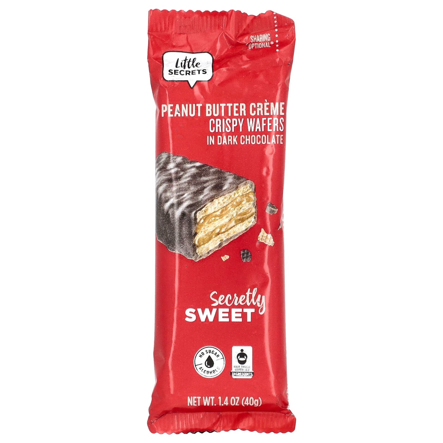 Little Secrets-Crispy Wafers in Dark Chocolate-Peanut Butter Creme-1.4 oz (40 g)